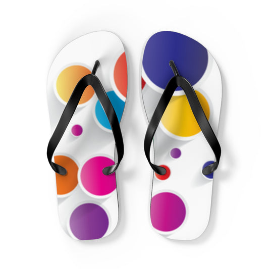 Flip Flops - Colorful Dot Pattern Beach Sandals