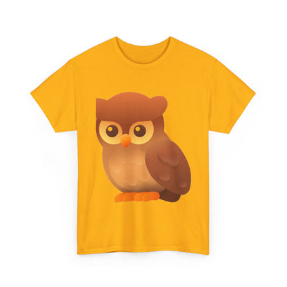 Cute Owl Graphic Tee — Whimsical Brown Owl Design