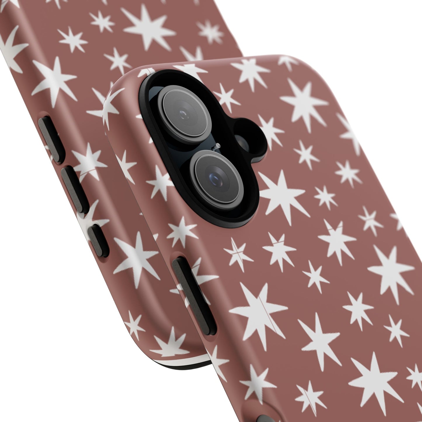 Star Pattern Tough Phone Case — Rustic Red Protective iPhone Cover