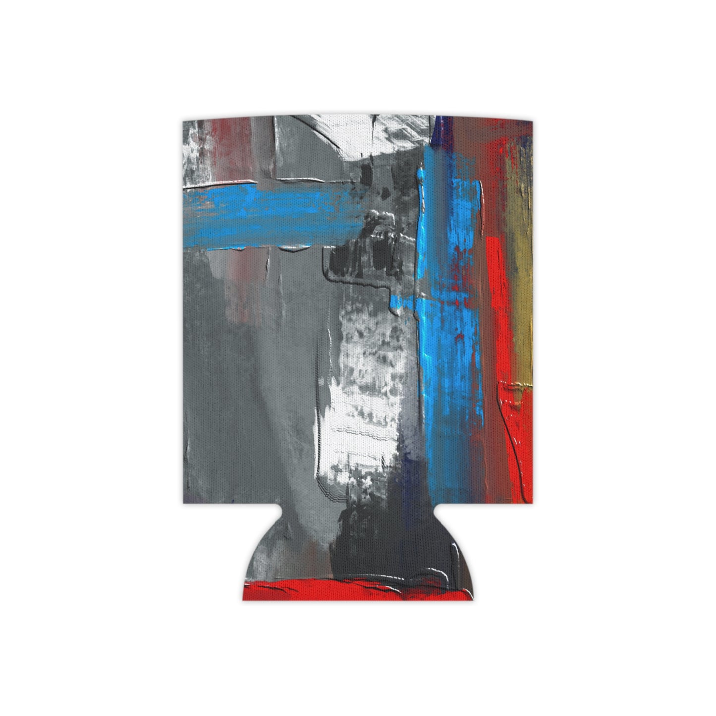 Abstract Red & Blue Brushstroke Can Cooler
