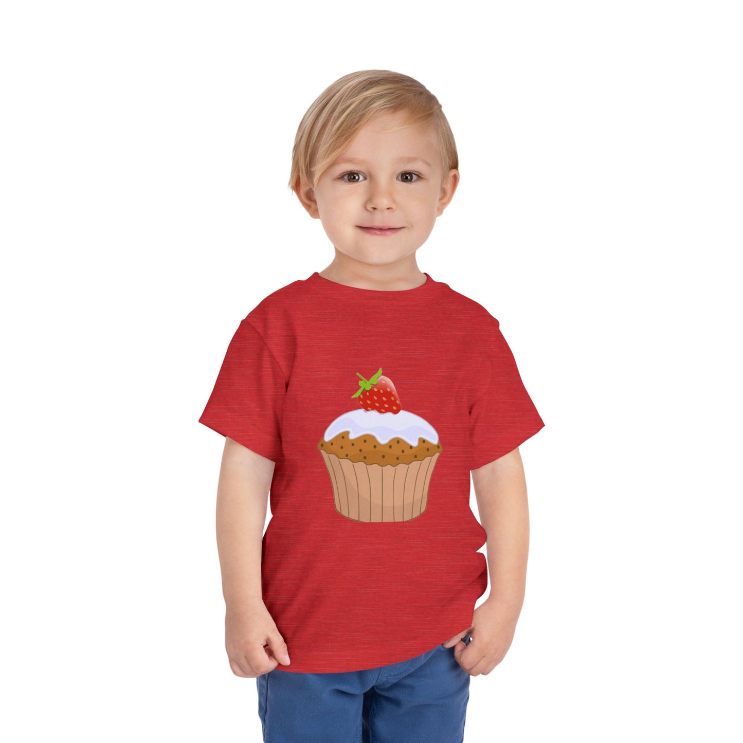 Toddler Tee with Cute Strawberry Cupcake Graphic
