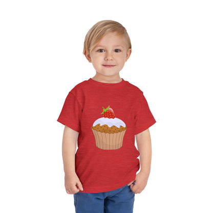 Toddler Tee with Cute Strawberry Cupcake Graphic