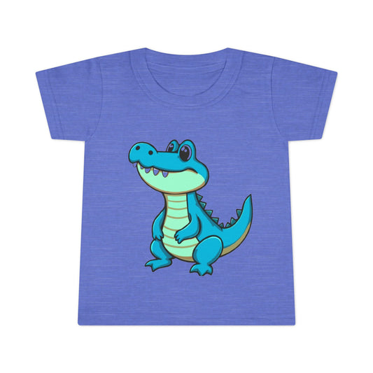 Cute Blue Alligator Toddler T-Shirt – Cartoon Crocodile Tee for Kids