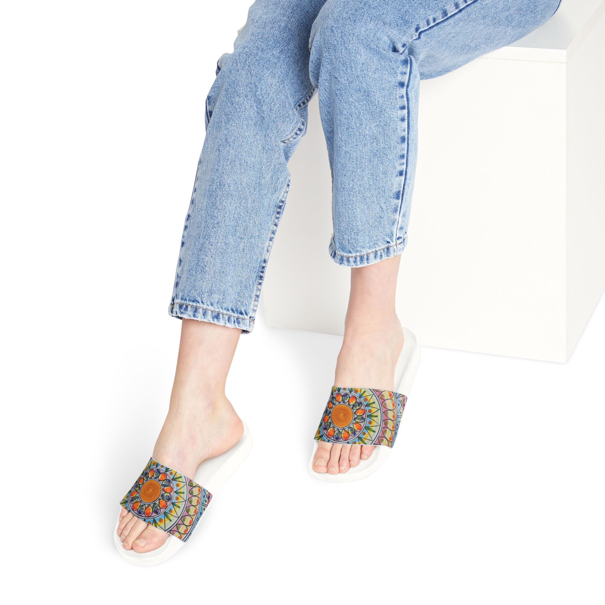 Mandala Slide Sandals — Women's Removable-Strap Summer Slides - Image 6