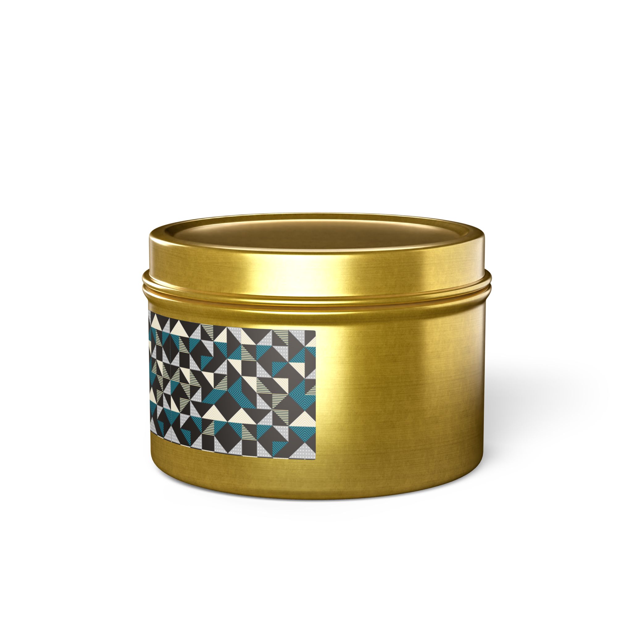 Geometric Triangle Tin Candle — Modern Teal & Grey Scented Candle - Image 9