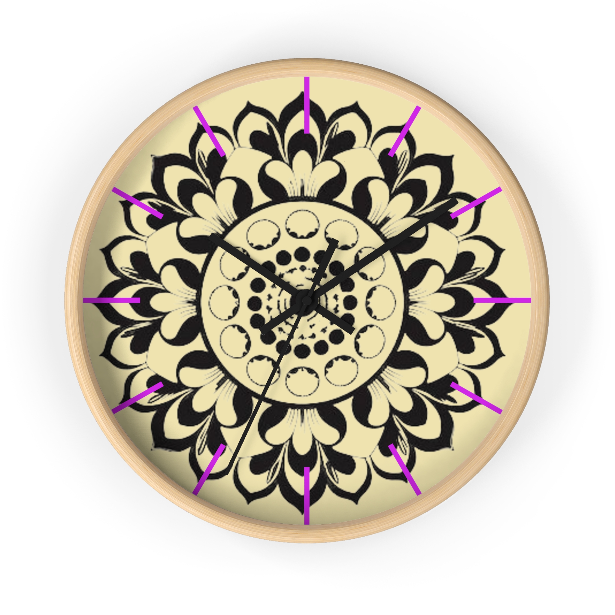 Mandala Moon Phase Wall Clock — Boho Floral Lunar Home Decor - Image 13