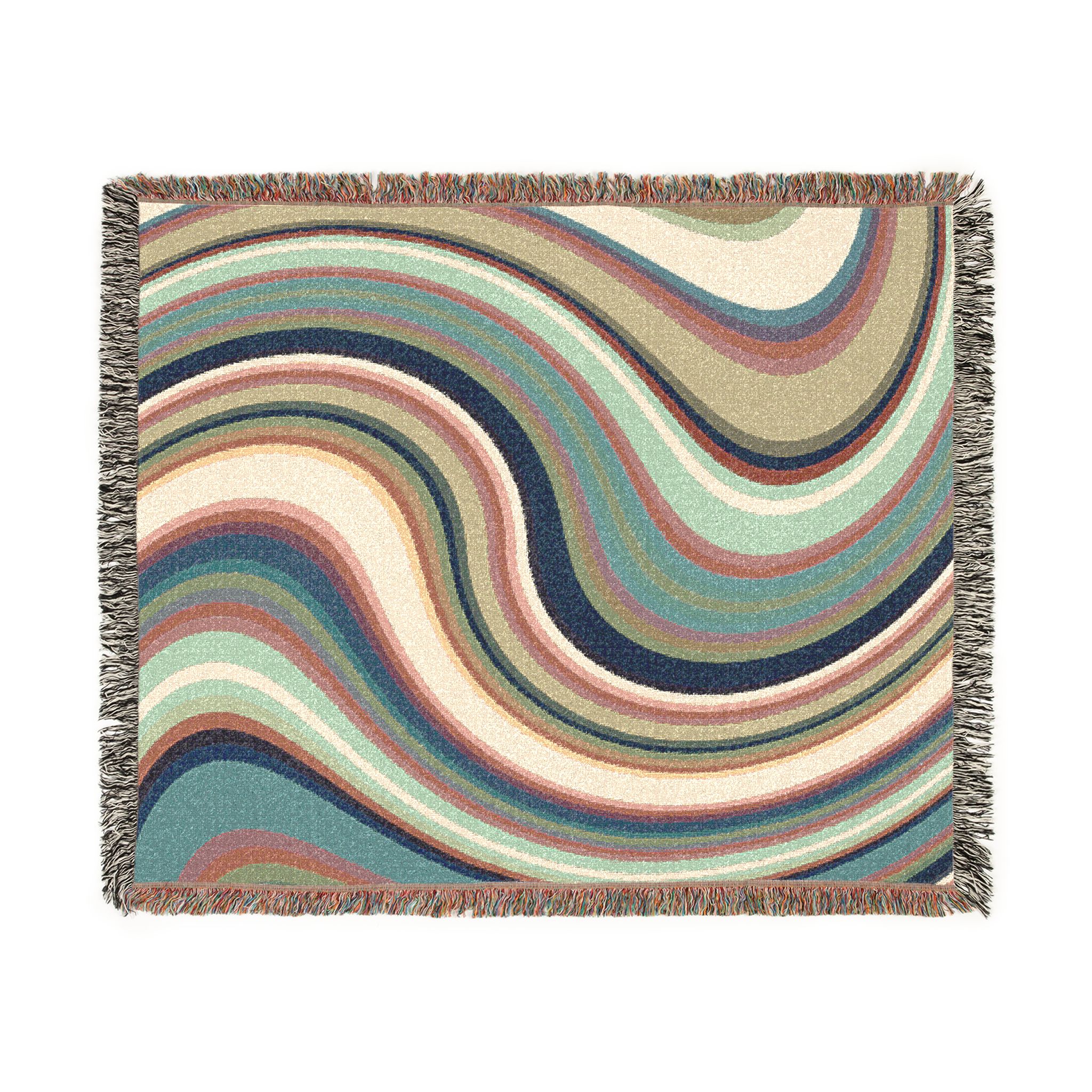 Woven Blanket — Retro Wave Abstract Throw Blanket - Image 6