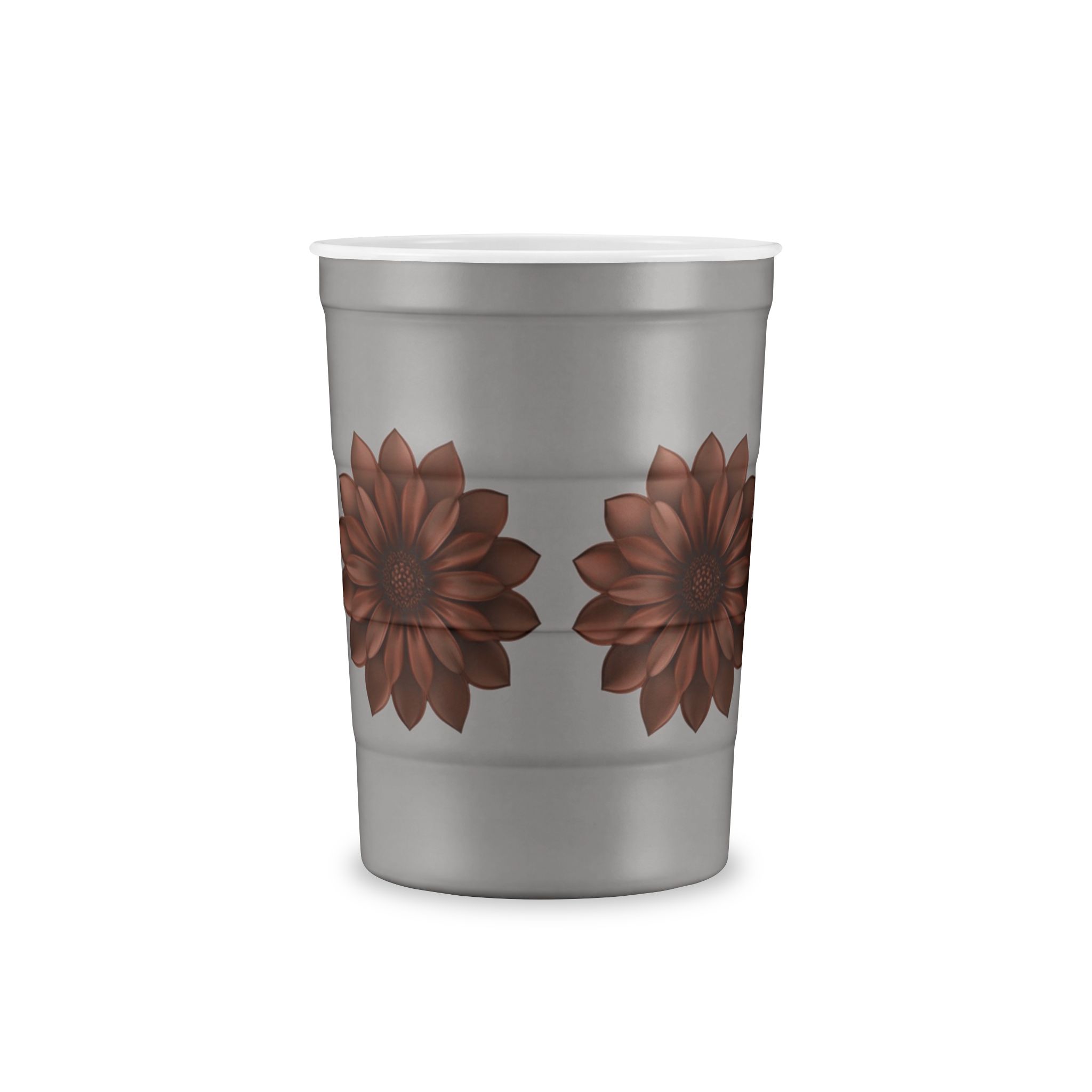 Floral Meadow Steel Cup — Reusable Insulated Cup with Wildflower Band