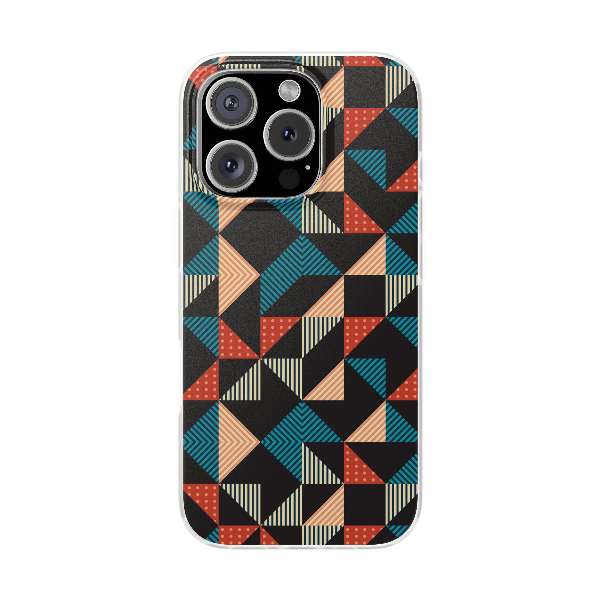 Geometric Retro Triangle Phone Case — Colorful Mid-Century Pattern Flexi Case - Image 83