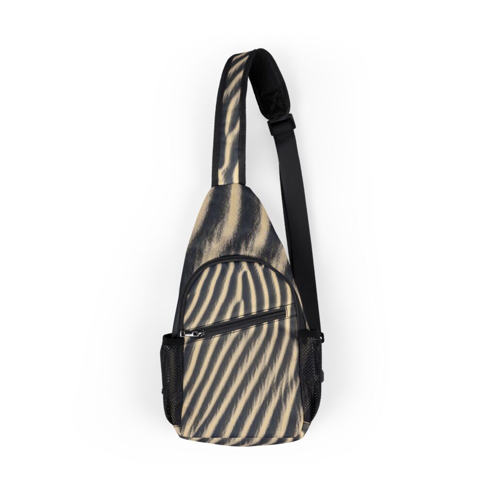 Wavy Zebra Stripe Chest Bag — Trendy Sling Crossbody for Everyday Carry
