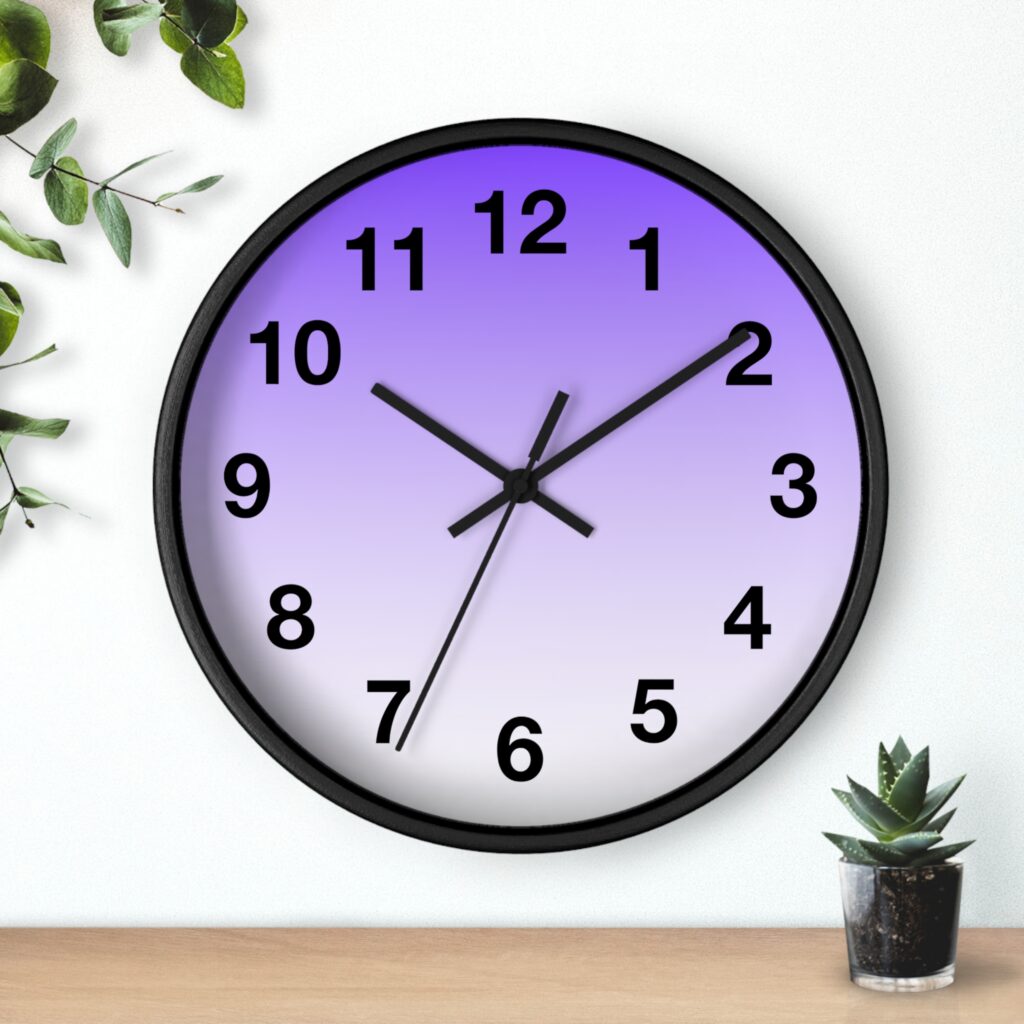 Purple Gradient Wall Clock — Modern Ombre Home Clock