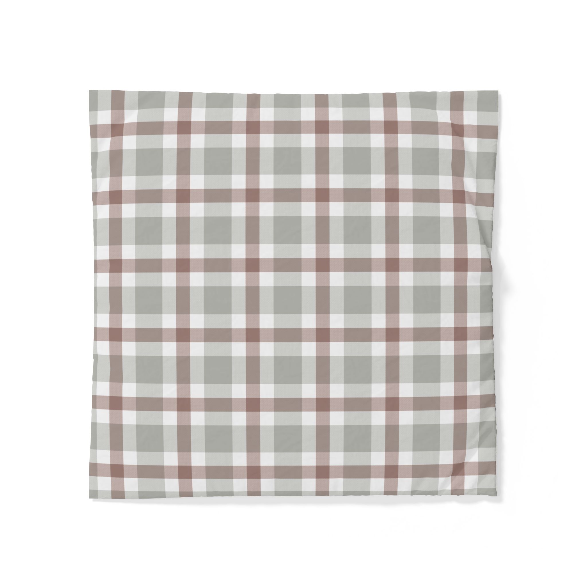 Plaid Cotton Duvet Cover — Neutral Earth Tones Rustic Farmhouse Bedding - Image 7