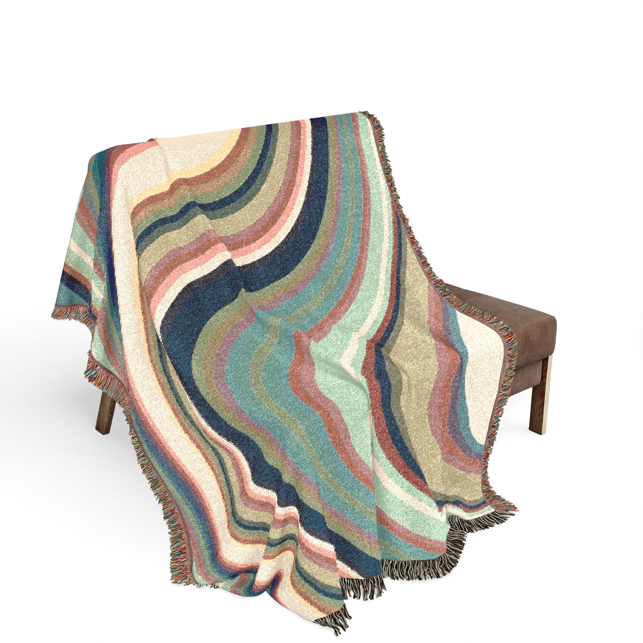 Woven Blanket — Retro Wave Abstract Throw Blanket - Image 11