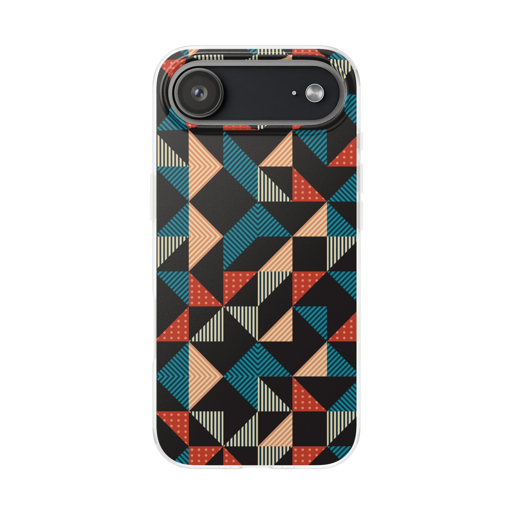 Geometric Retro Triangle Phone Case — Colorful Mid-Century Pattern Flexi Case - Image 105