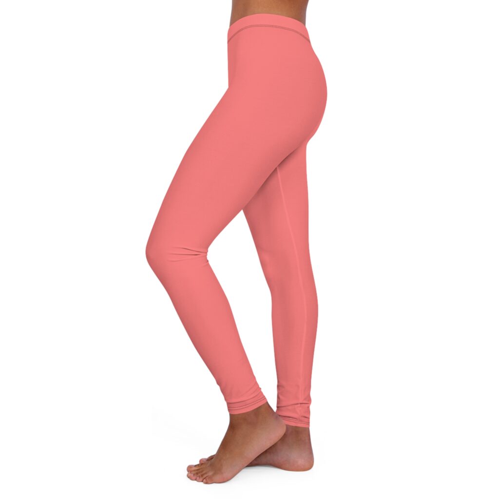 Solid Coral Women's Leggings — High-Stretch Casual Spandex Yoga & Everyday Wear