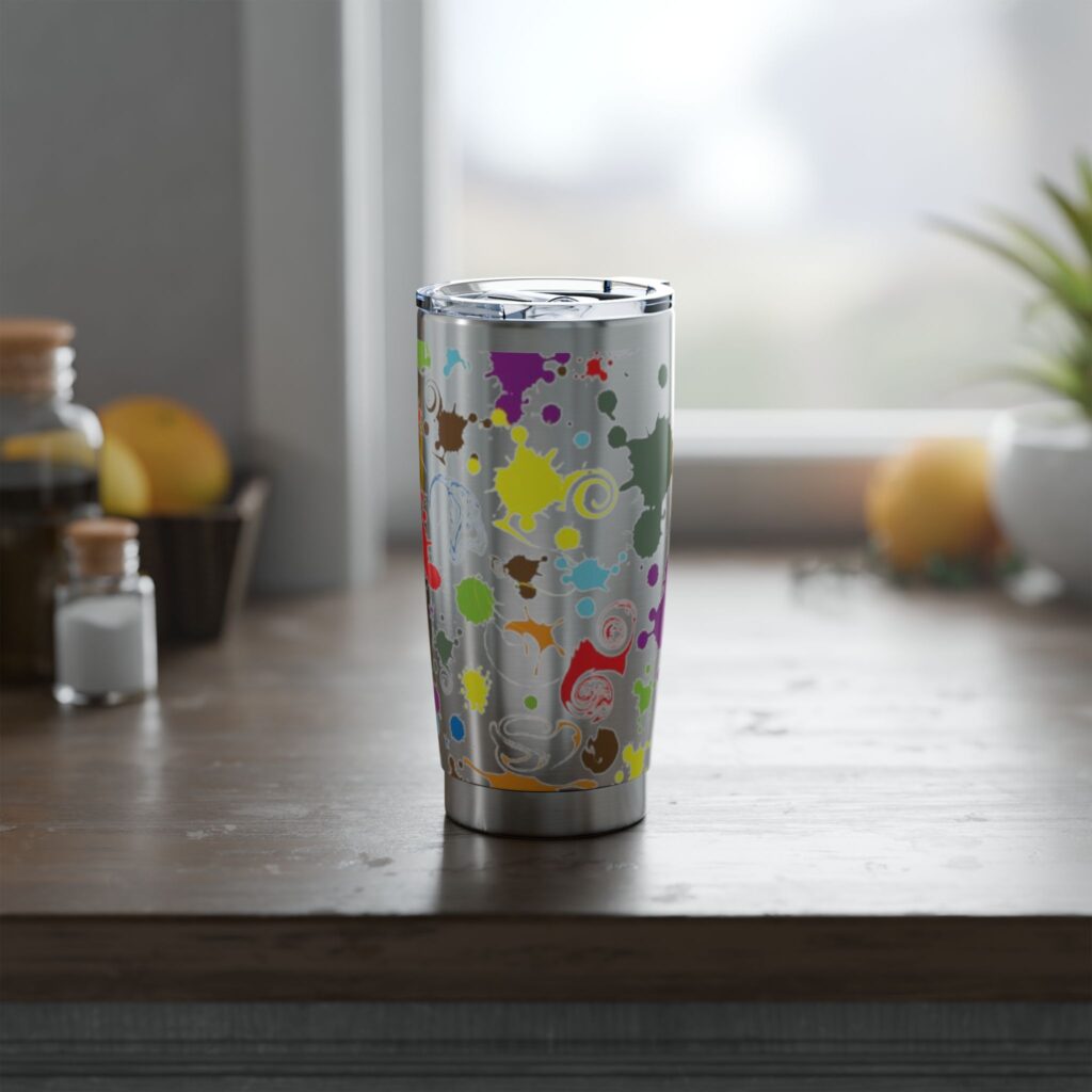 Color Splash 20oz Tumbler — Vagabond Paint Splotch Insulated Travel Cup