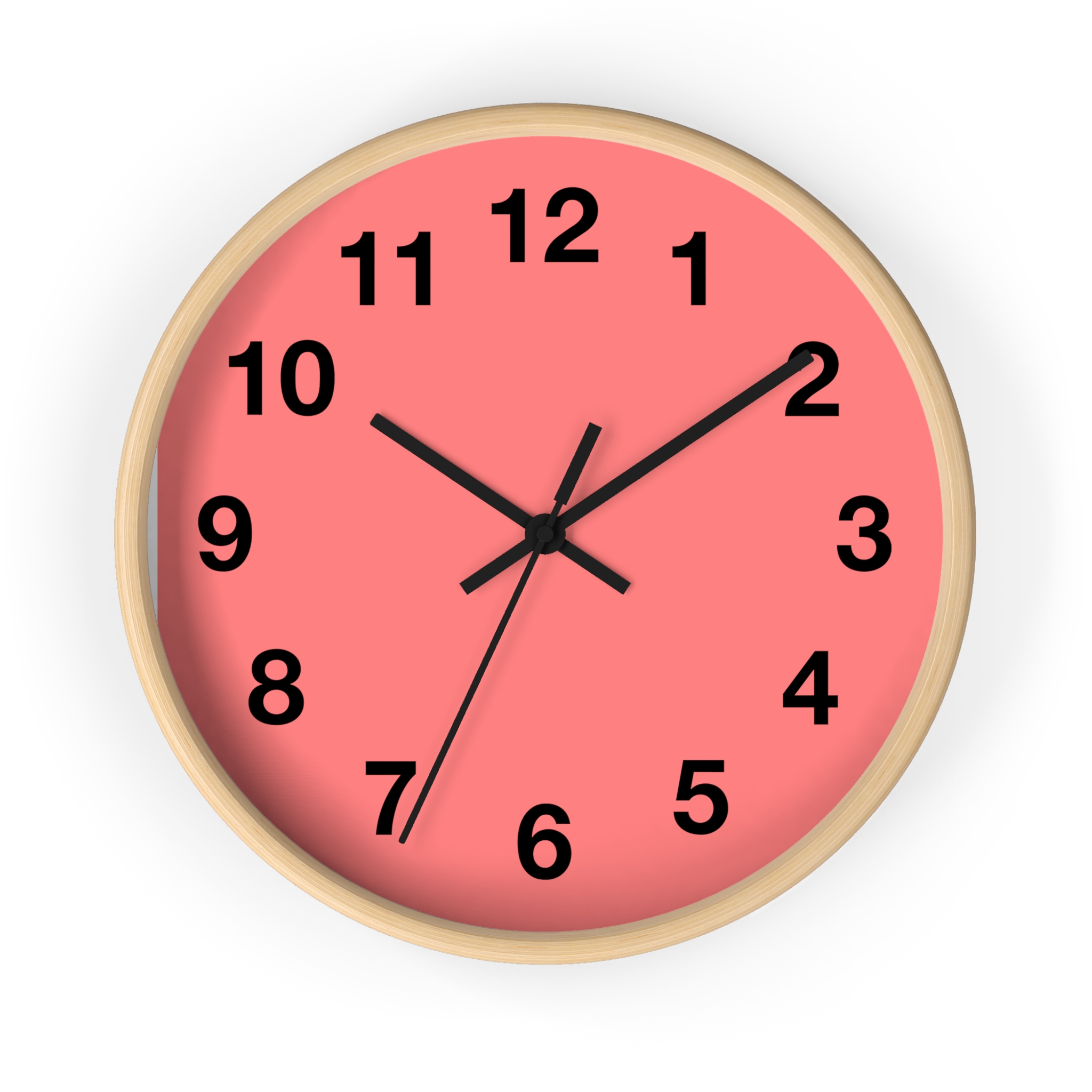 Coral Minimal Wall Clock — Modern Numeric Home & Office Clock - Image 13