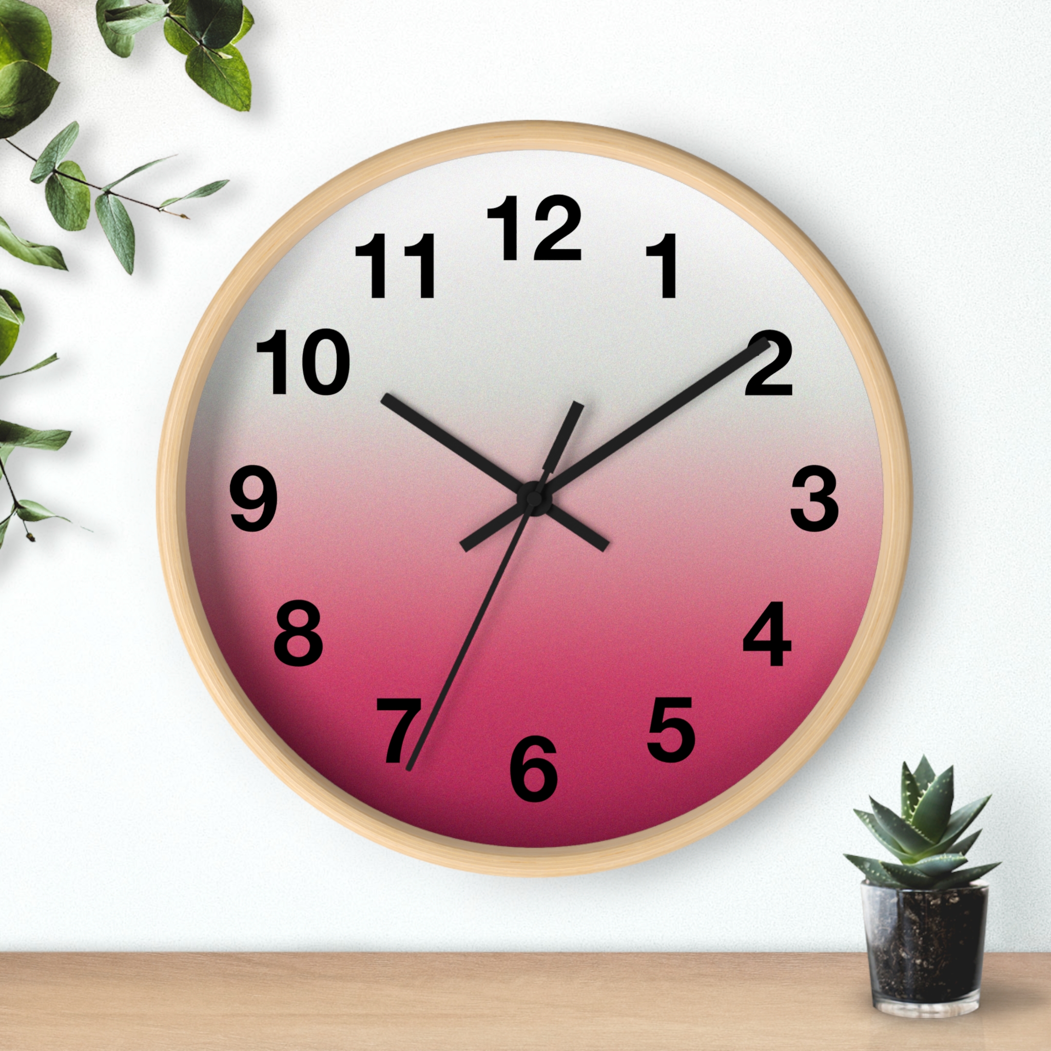 Pink Ombre Wall Clock — Modern Gradient Timepiece for Home & Office - Image 15