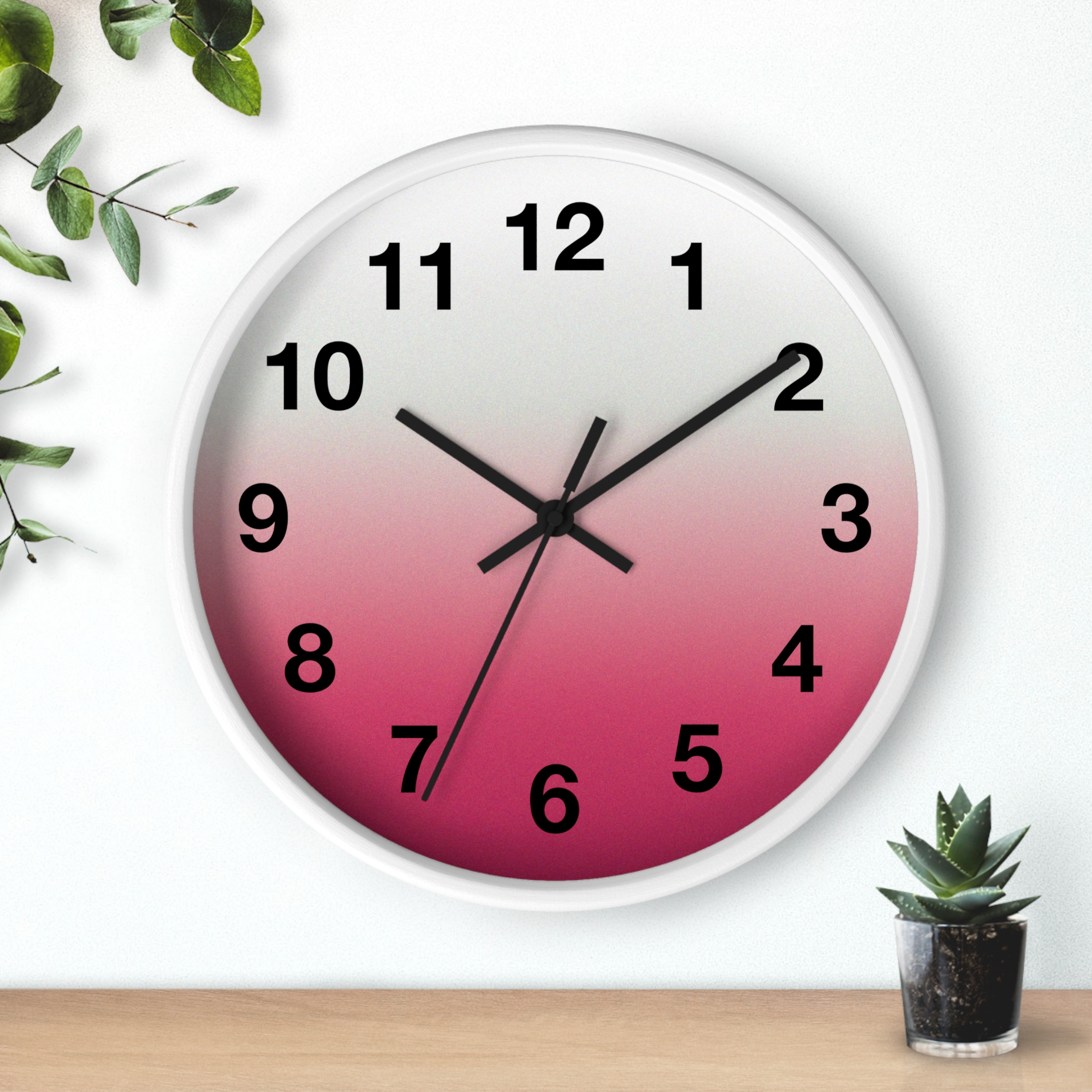 Pink Ombre Wall Clock — Modern Gradient Timepiece for Home & Office - Image 9