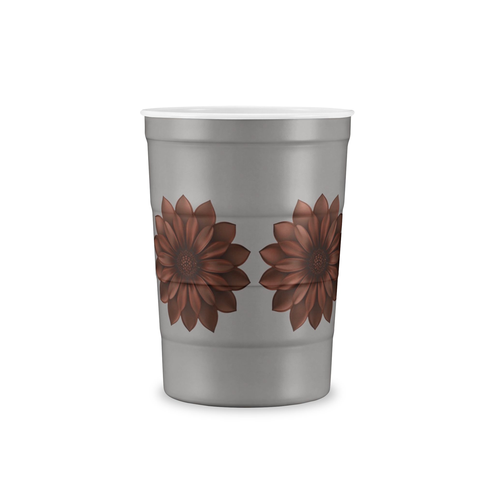 Floral Meadow Steel Cup — Reusable Insulated Cup with Wildflower Band - Image 4