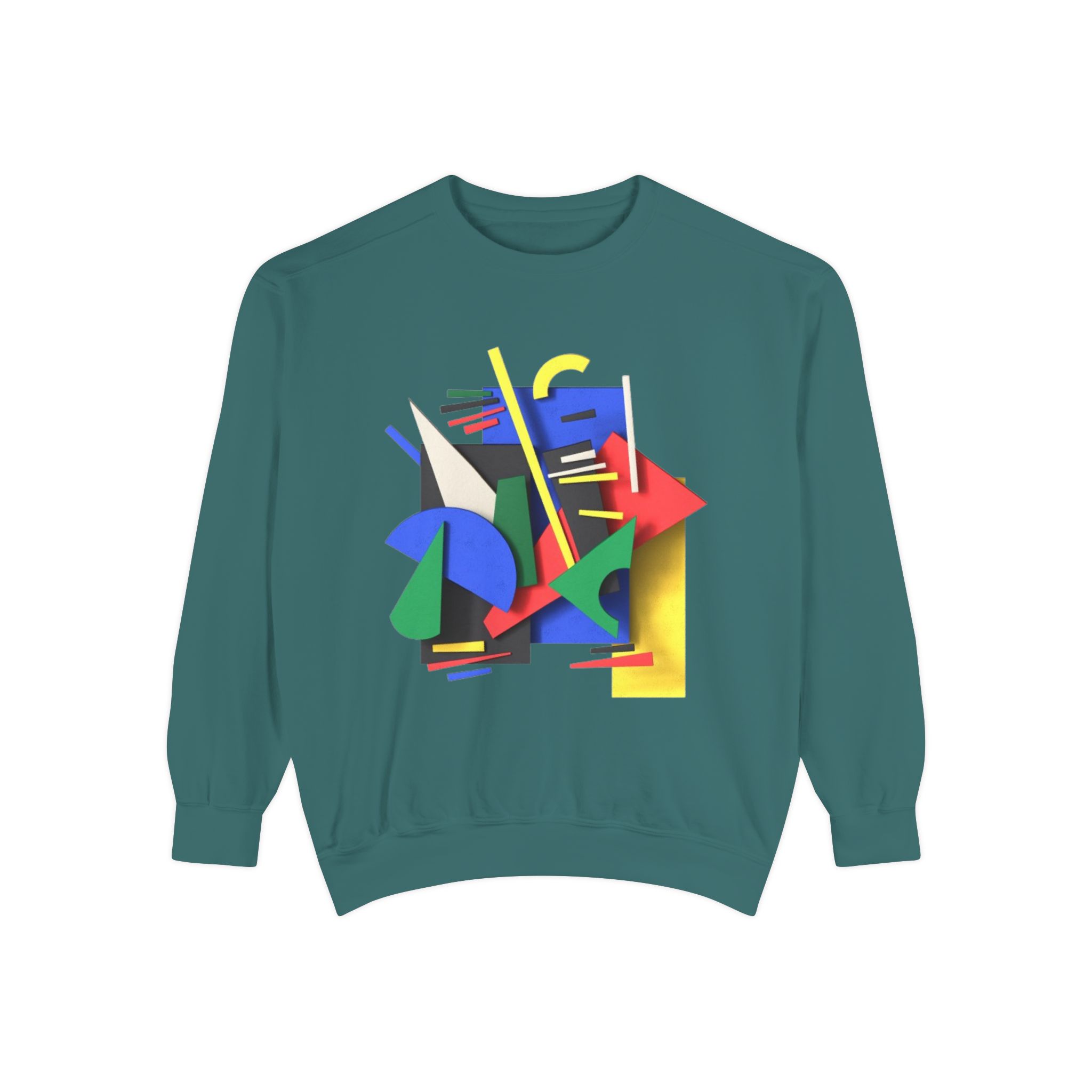 Abstract Geometric Crewneck Sweatshirt — Colorful 80s Retro Art Design - Image 37