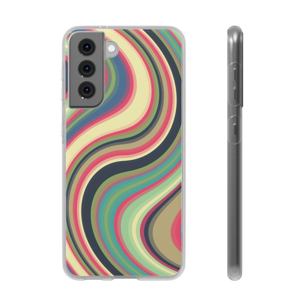Colorful 1970s-Inspired Abstract Pattern– Retro Swirl Phone Case