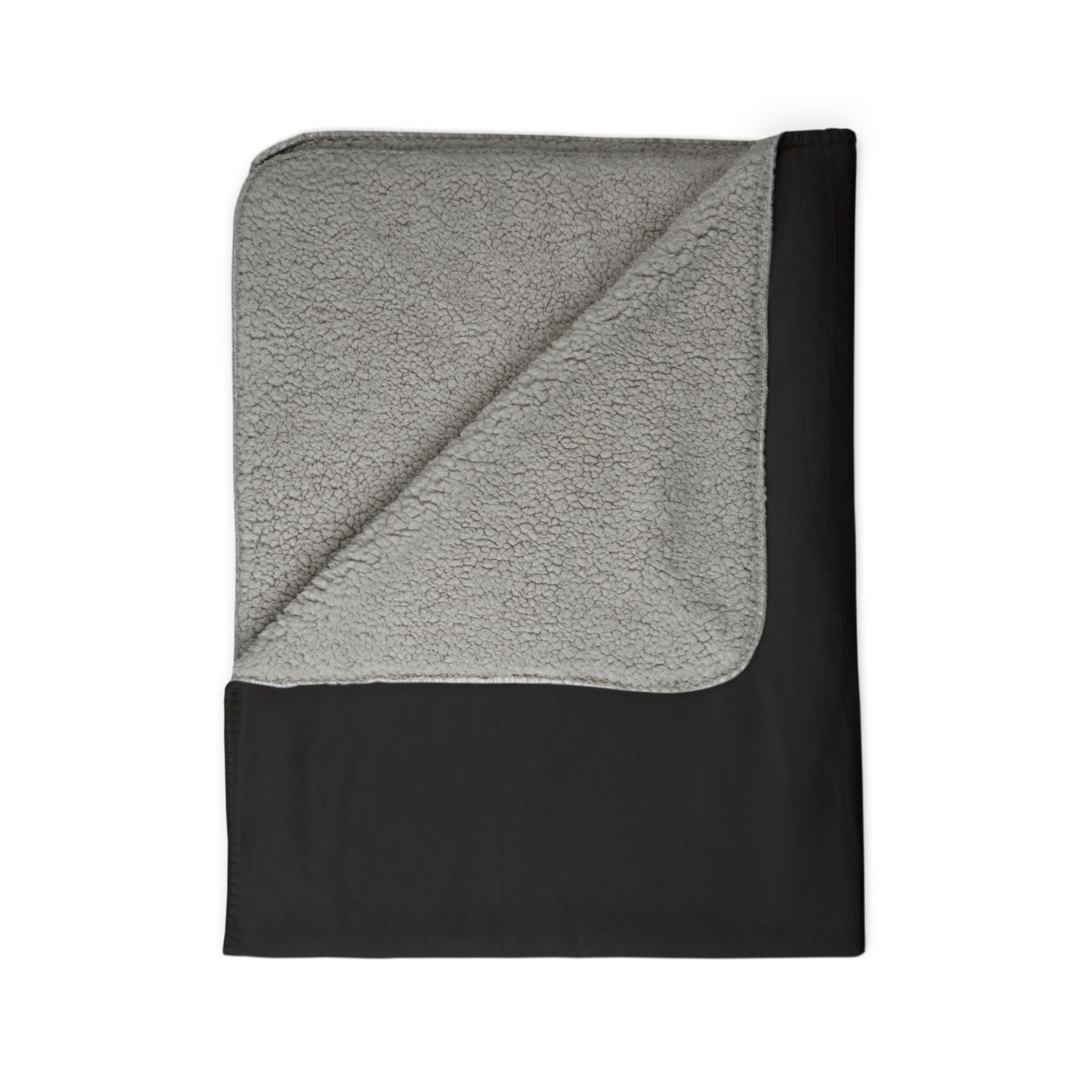 Two-Tone Sherpa Blanket – Black & Cream Cozy Fleece Throw - Image 5