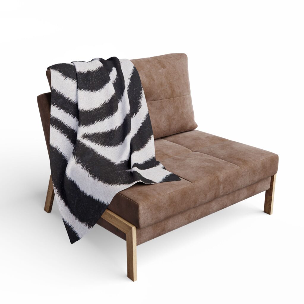 Zebra Stripe Arctic Fleece Blanket — Soft Black & White Animal Print Throw