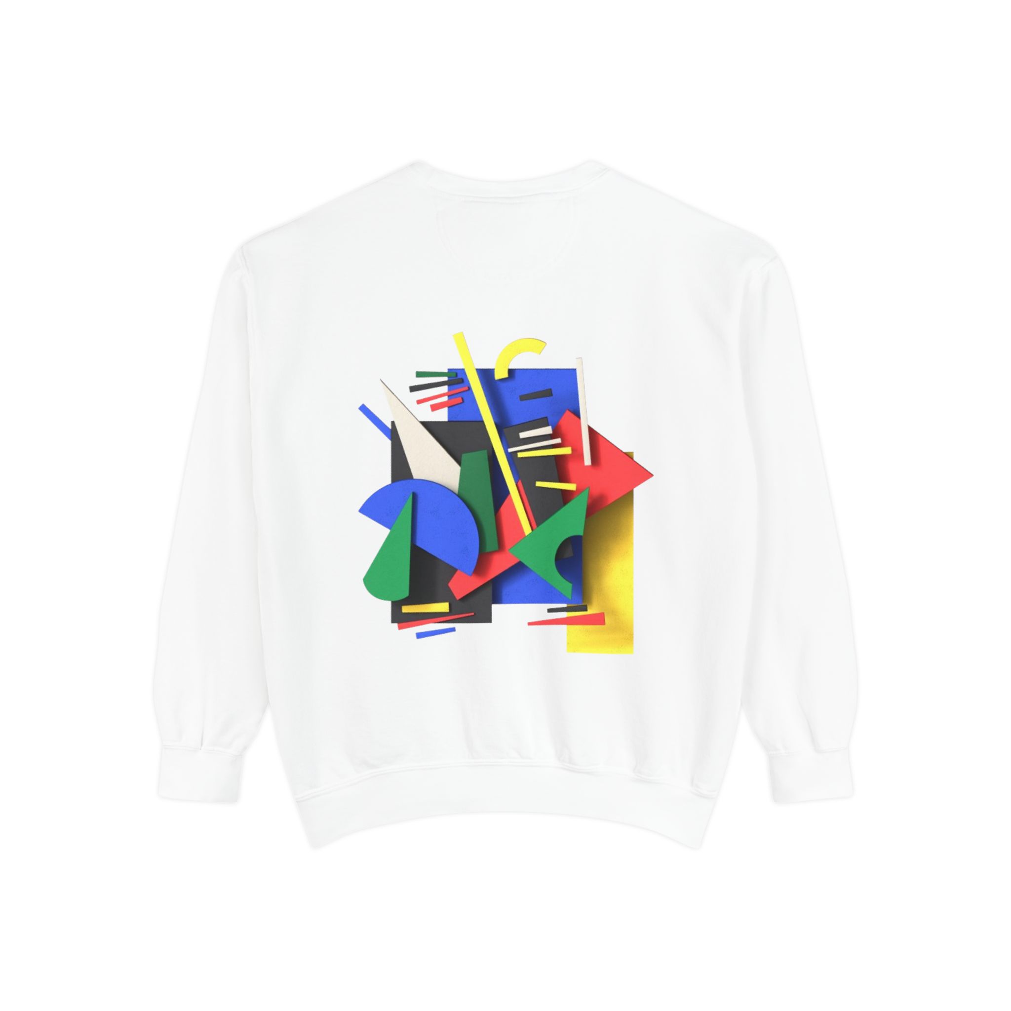 Abstract Geometric Crewneck Sweatshirt — Colorful 80s Retro Art Design - Image 8