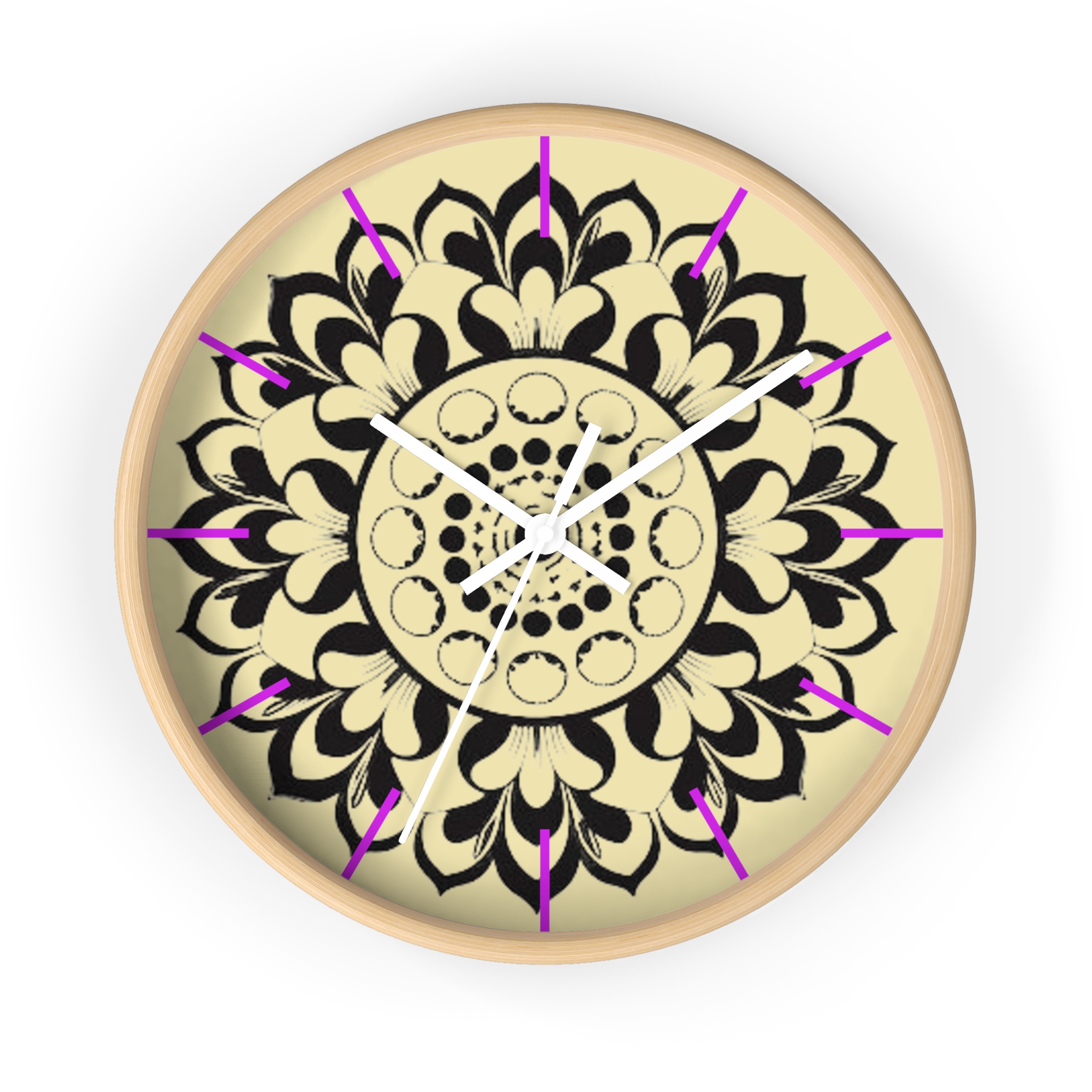 Mandala Moon Phase Wall Clock — Boho Floral Lunar Home Decor - Image 16