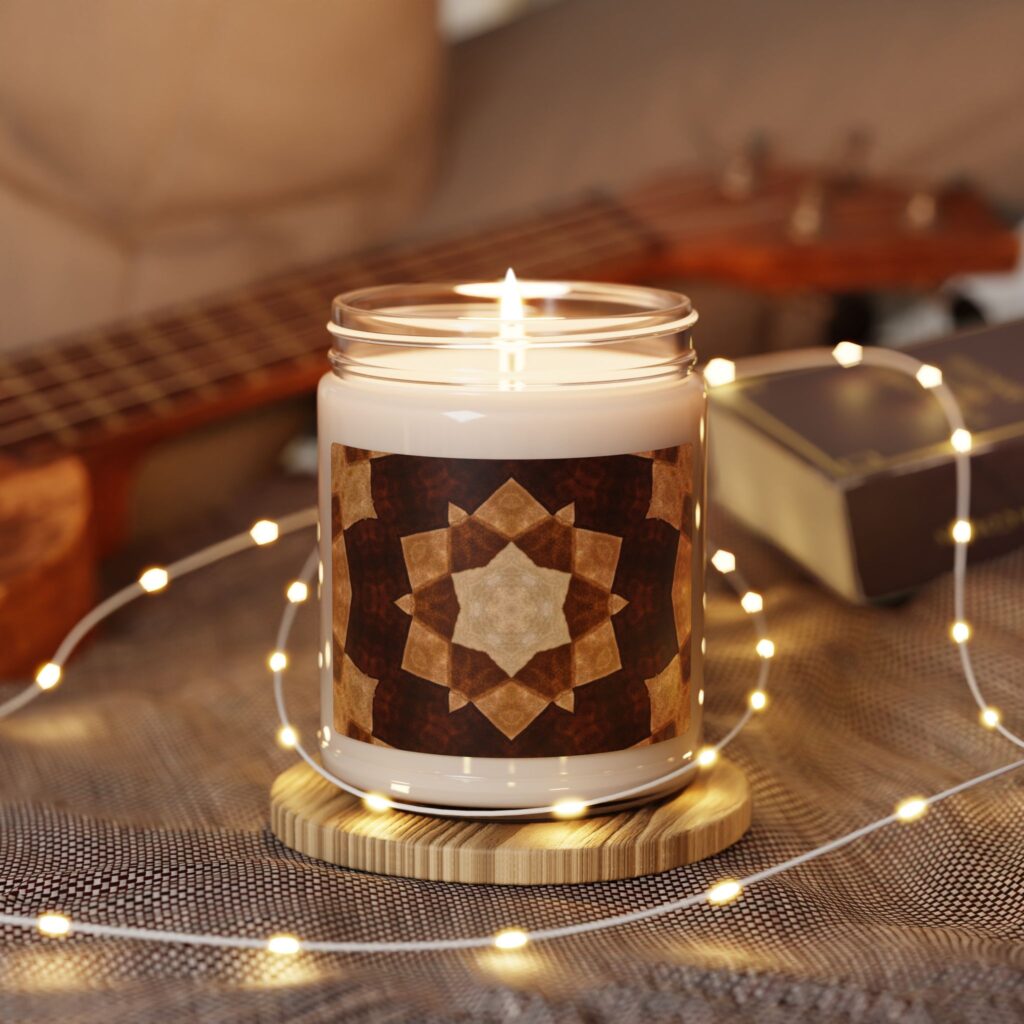 Soy Candle — Warm Wood Kaleidoscope Scented Candle, 9oz