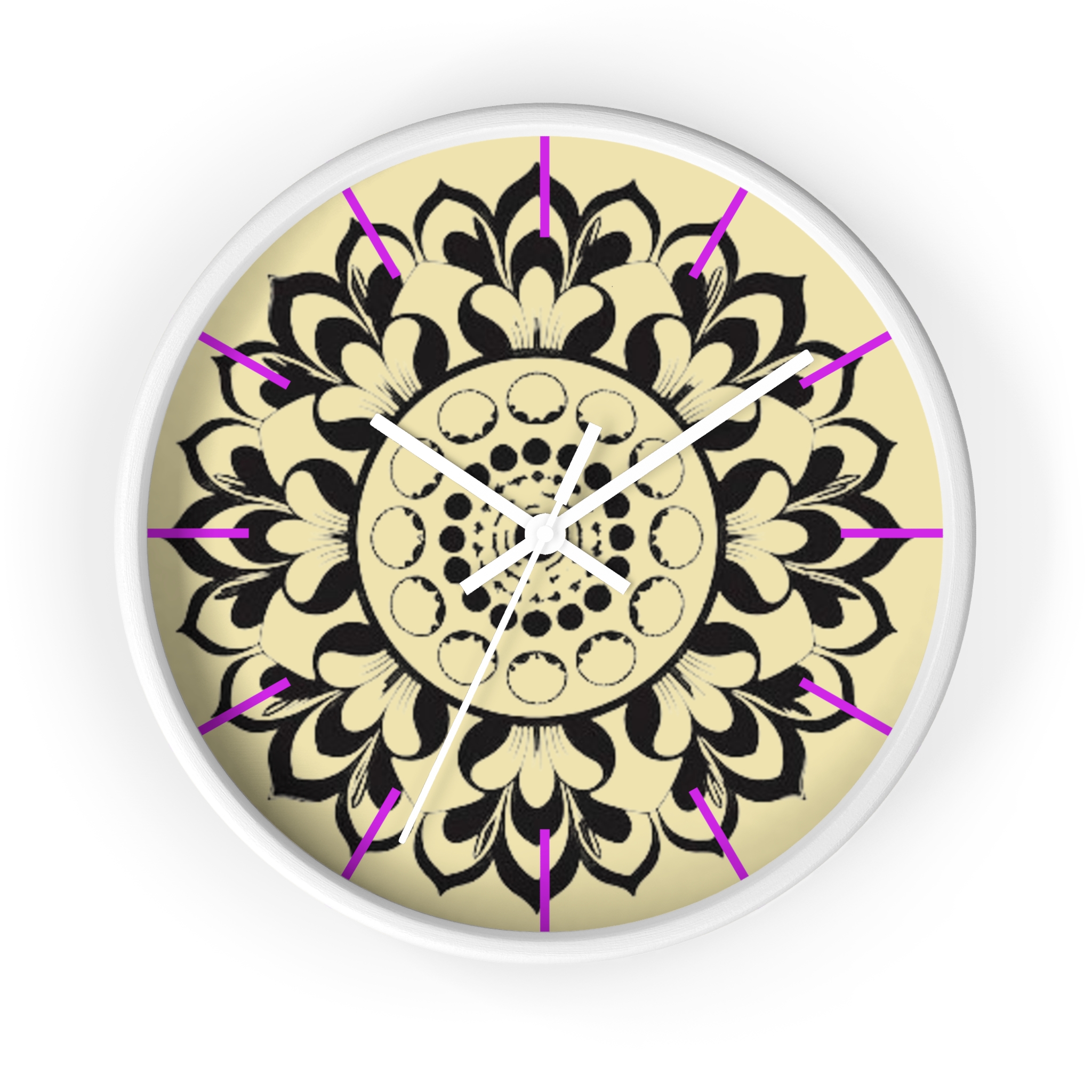 Mandala Moon Phase Wall Clock — Boho Floral Lunar Home Decor - Image 10