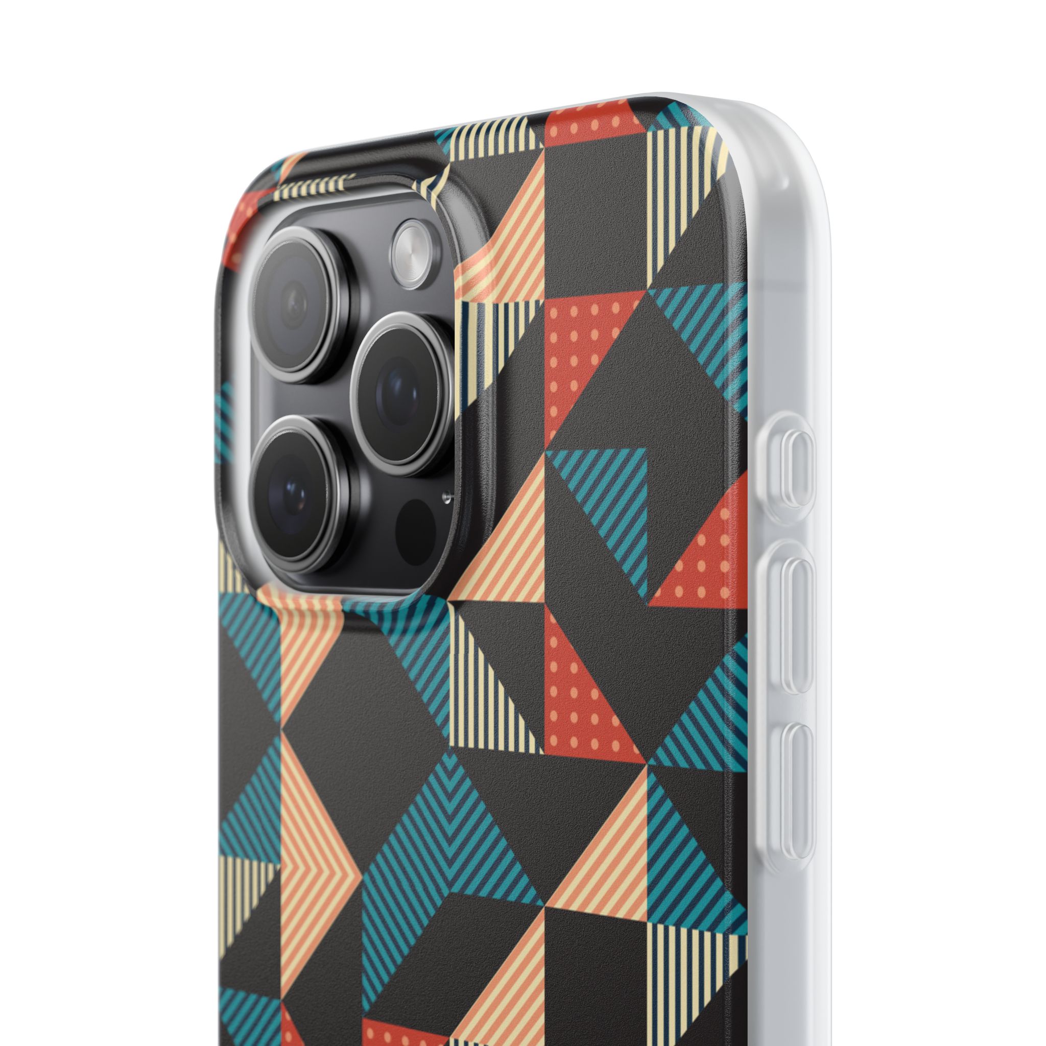 Geometric Retro Triangle Phone Case — Colorful Mid-Century Pattern Flexi Case - Image 82