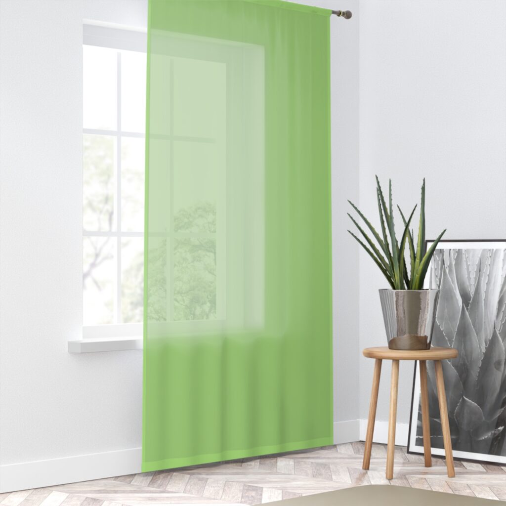 Sheer Lime Window Curtain – Light-Filtering Drapes for Bright, Modern Rooms