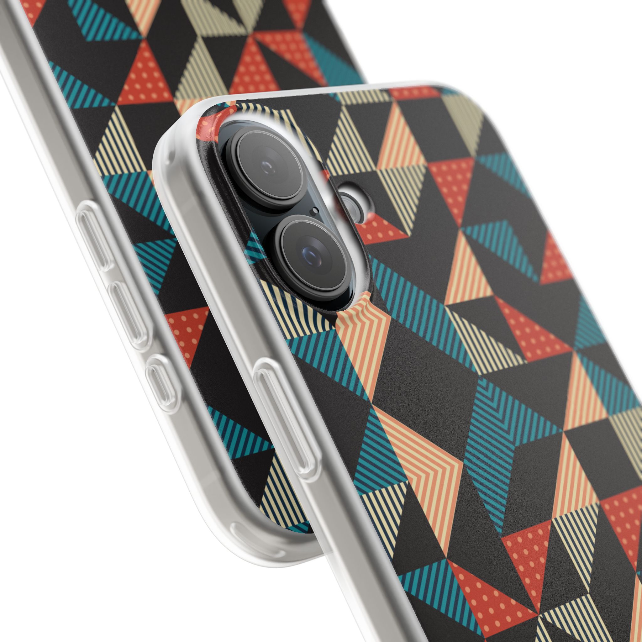 Geometric Retro Triangle Phone Case — Colorful Mid-Century Pattern Flexi Case - Image 93