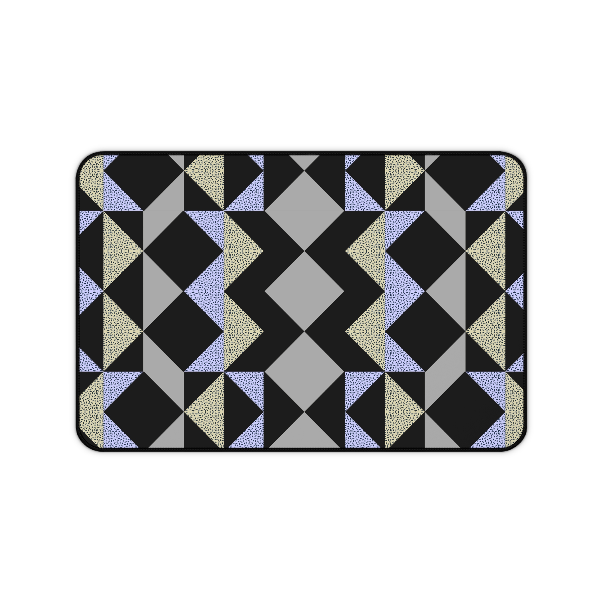Geometric Glam Desk Mat — Modern Black & Silver Pattern - Image 2