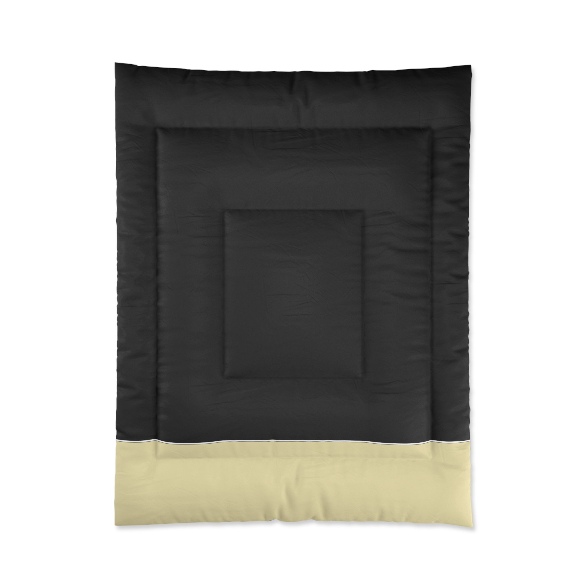 Two-Tone Black and Beige Comforter – Modern Minimalist Bedspread - Image 7