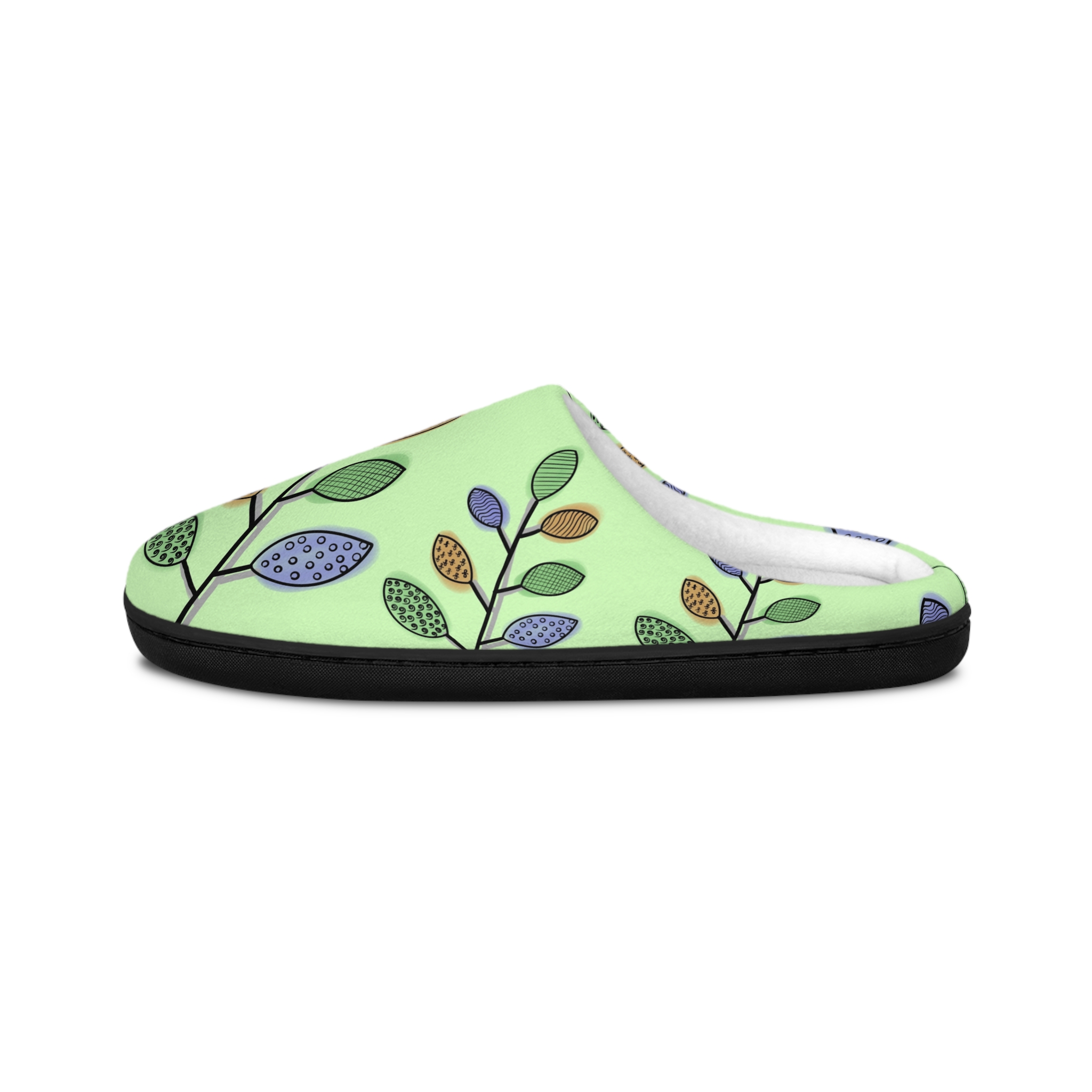 Floral Leaf Print Slippers — Women's Cozy Indoor House Shoes - Image 4