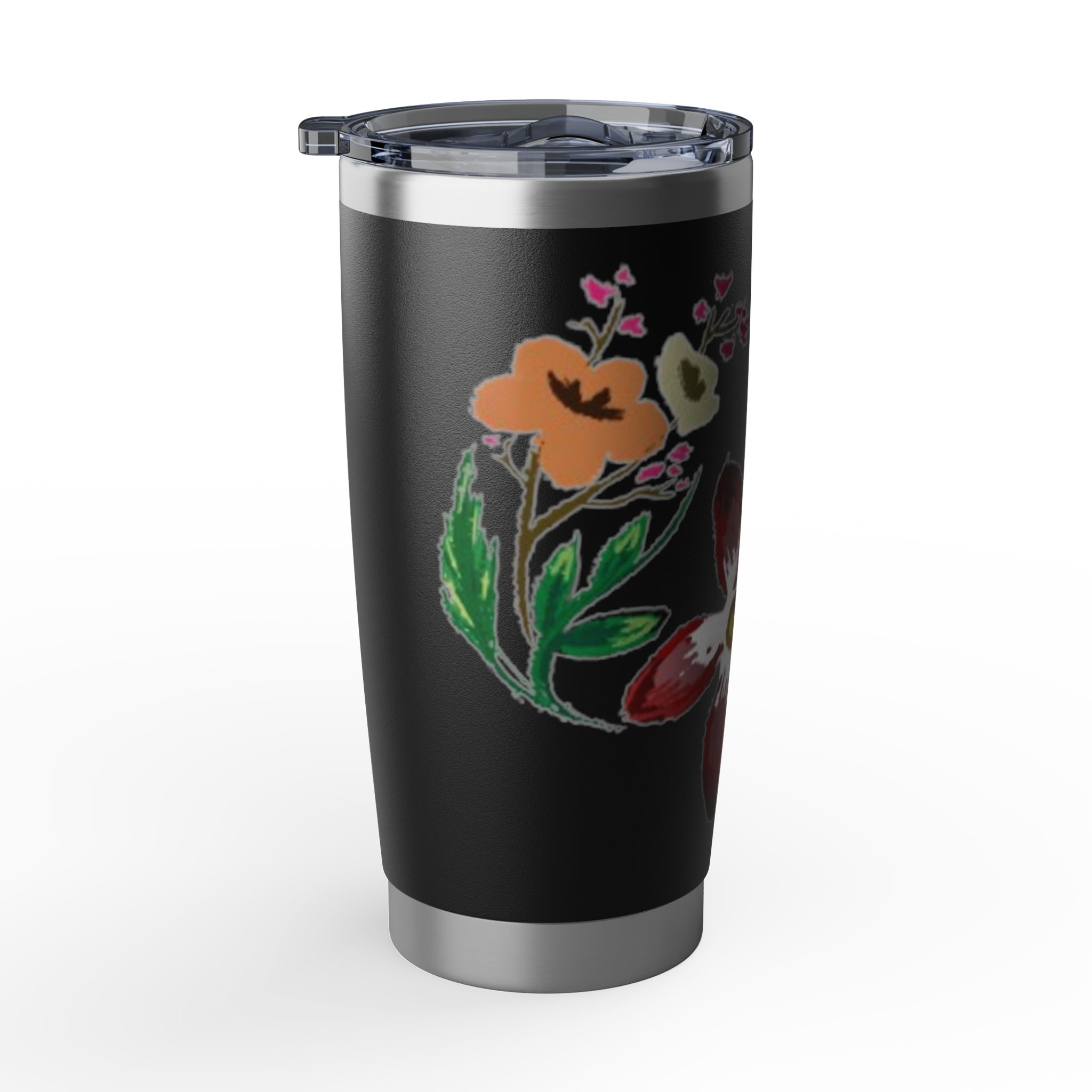 Floral Vagabond 20oz Tumbler – Hand-Painted Flower Travel Cup - Image 12