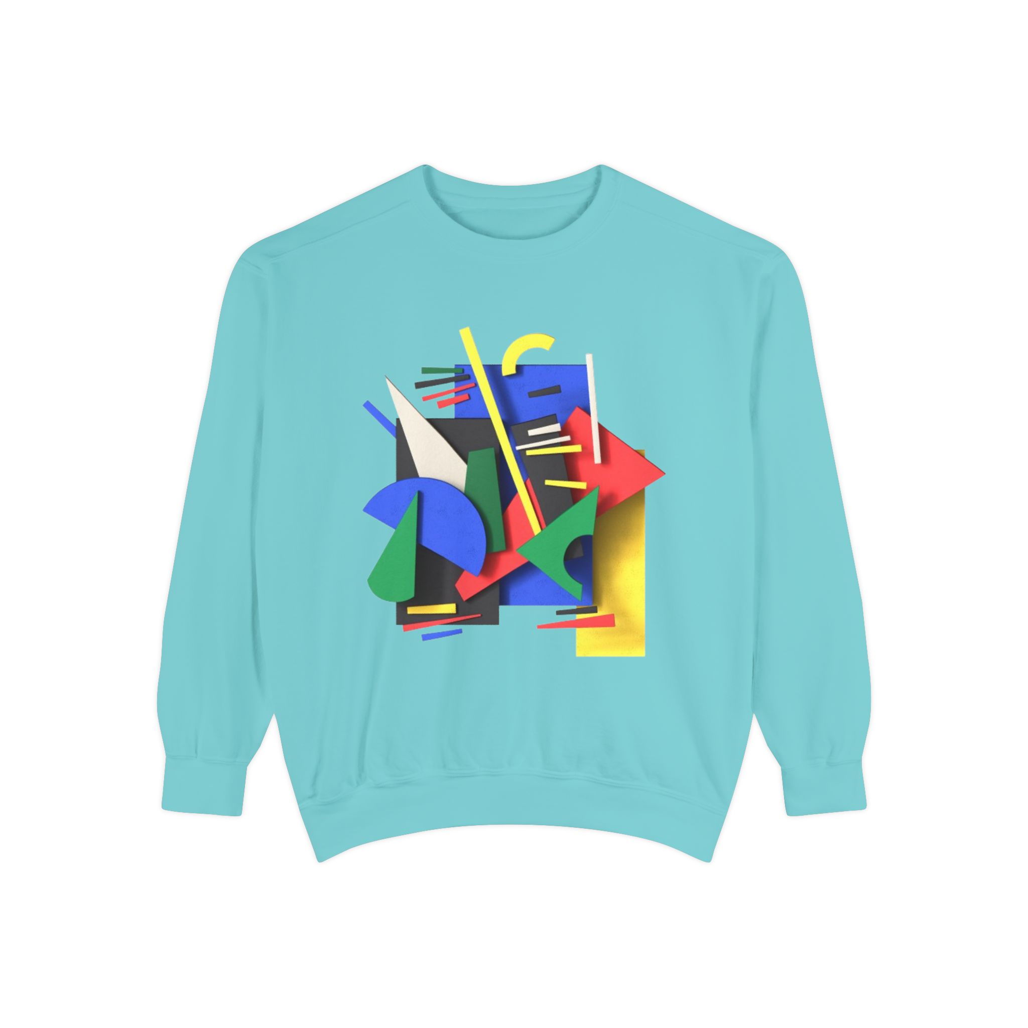 Abstract Geometric Crewneck Sweatshirt — Colorful 80s Retro Art Design - Image 25