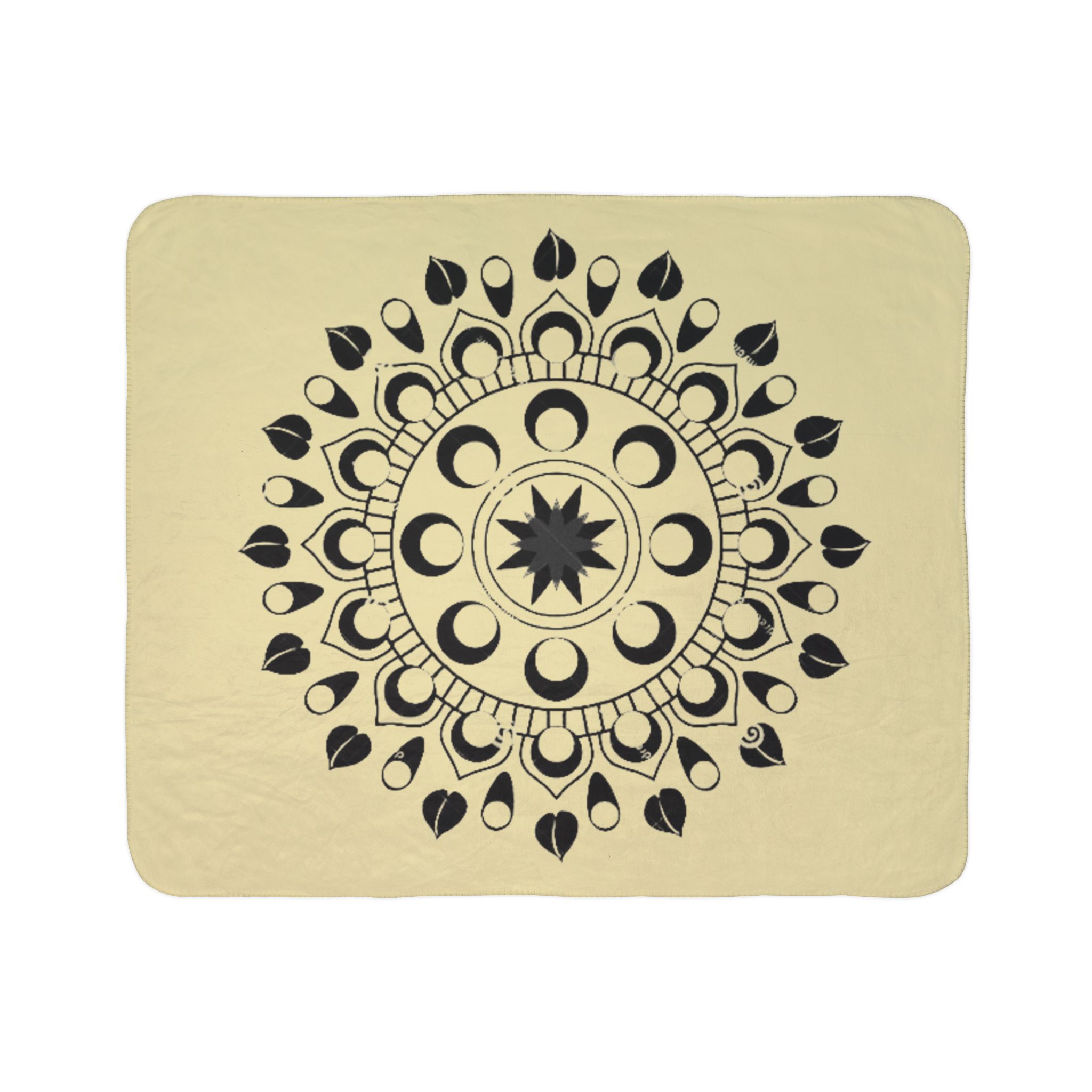Moon Phase Mandala Fleece Sherpa Blanket - Image 3