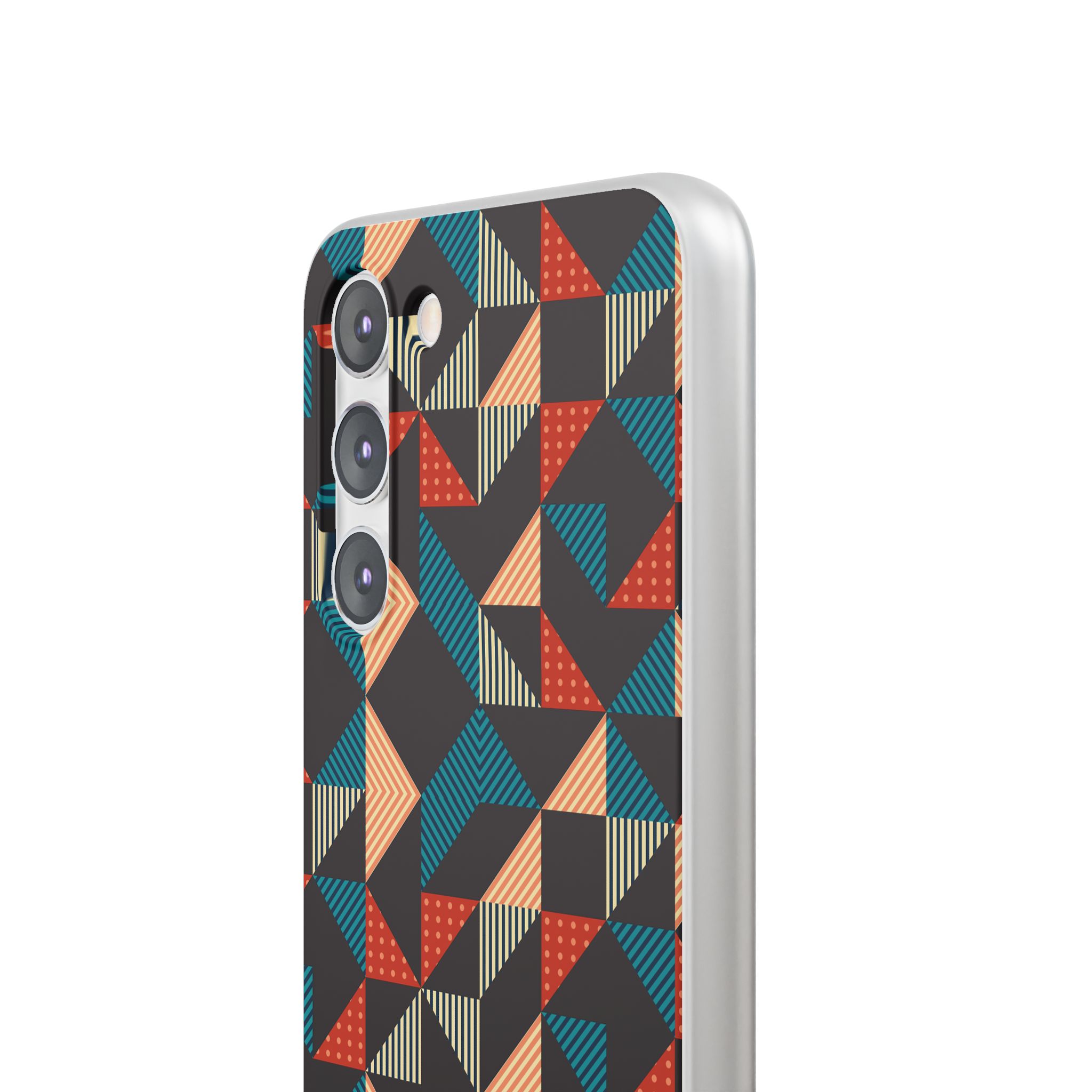 Geometric Retro Triangle Phone Case — Colorful Mid-Century Pattern Flexi Case - Image 48