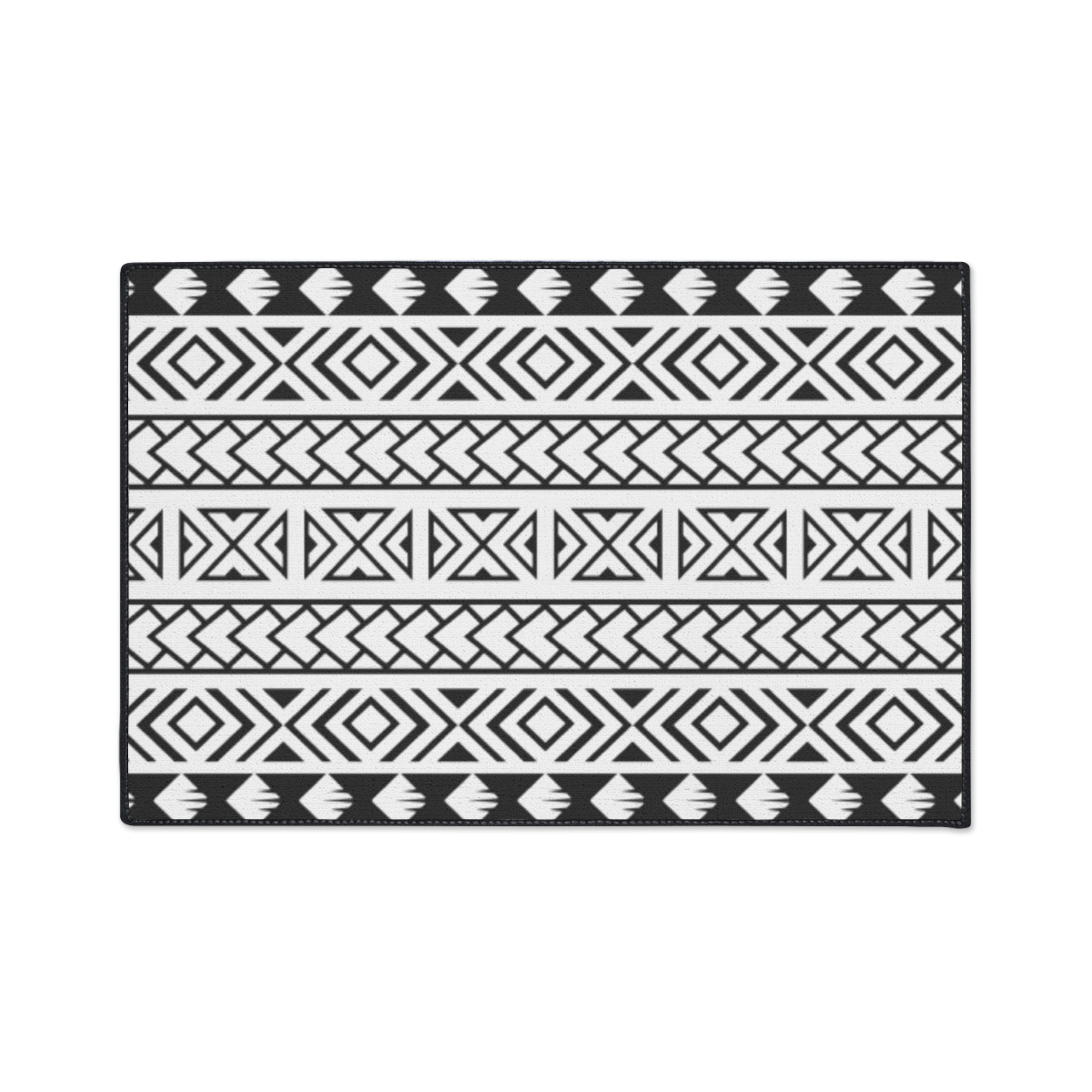Aztec Black & White Floor Mat — Heavy-Duty Tribal Entry Rug - Image 9