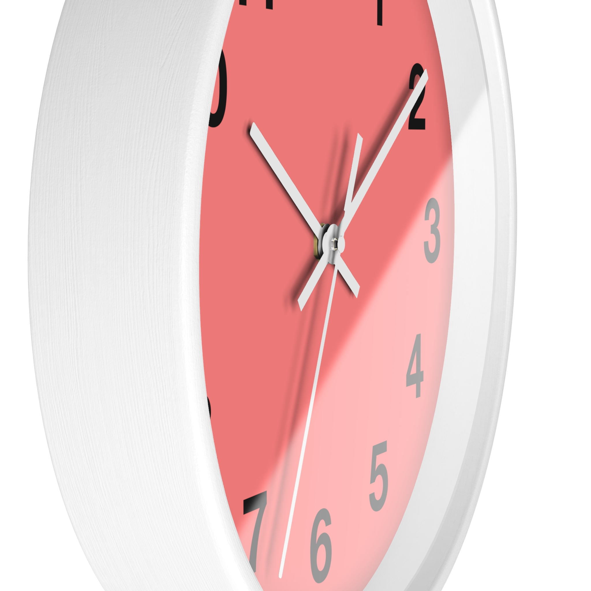 Coral Minimal Wall Clock — Modern Numeric Home & Office Clock - Image 3