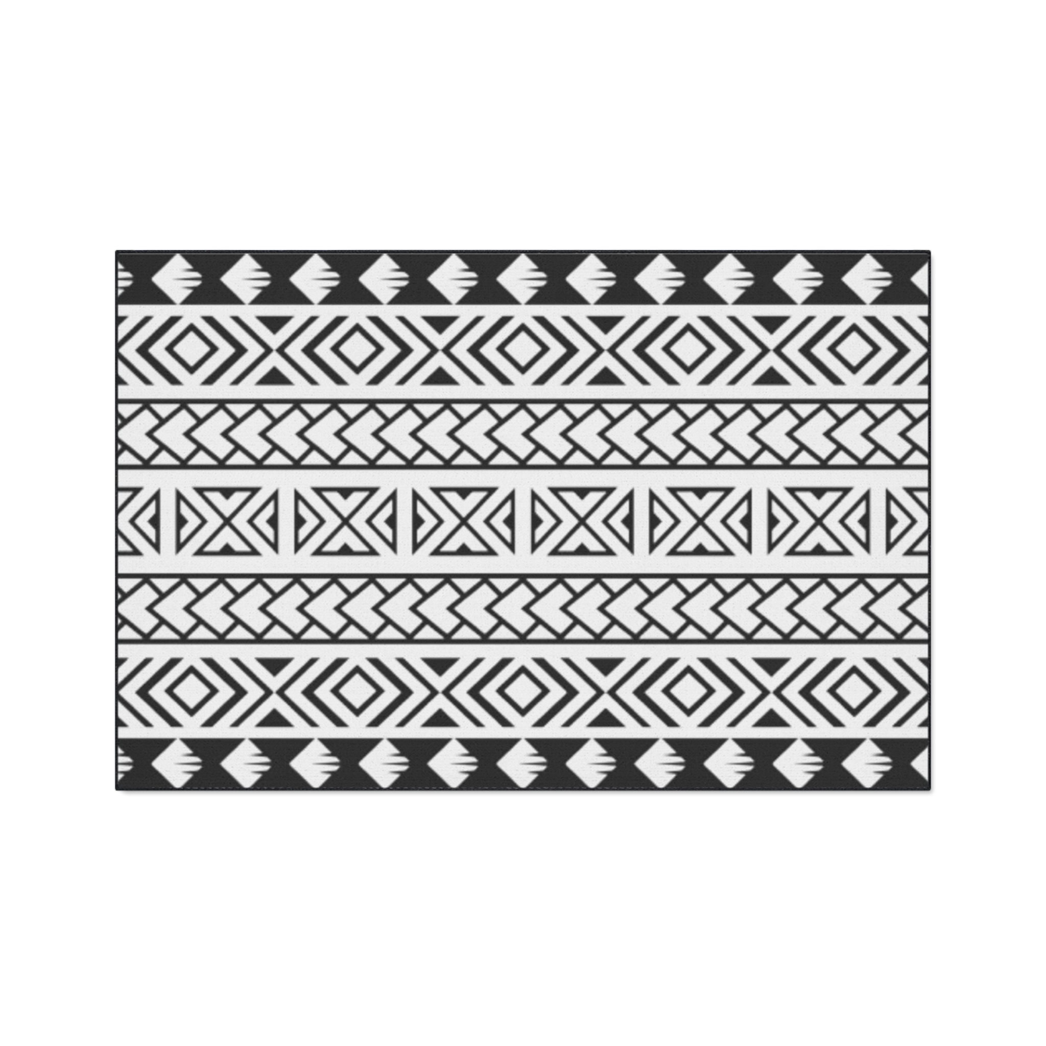 Aztec Black & White Floor Mat — Heavy-Duty Tribal Entry Rug - Image 2