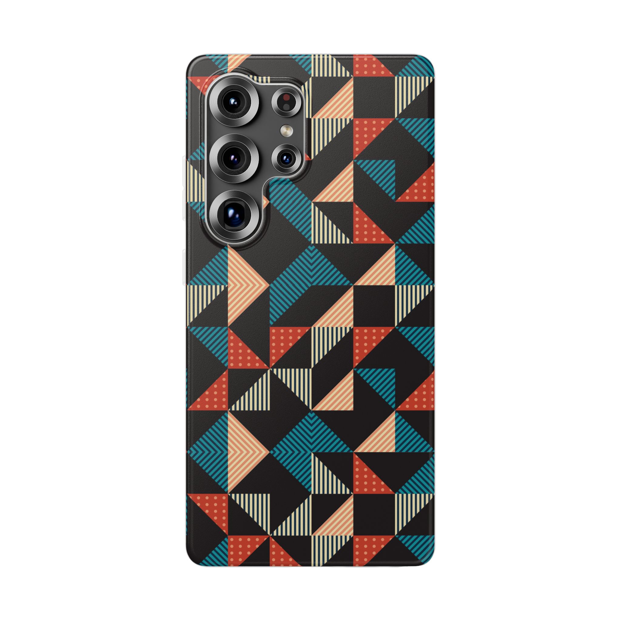 Geometric Retro Triangle Phone Case — Colorful Mid-Century Pattern Flexi Case - Image 97