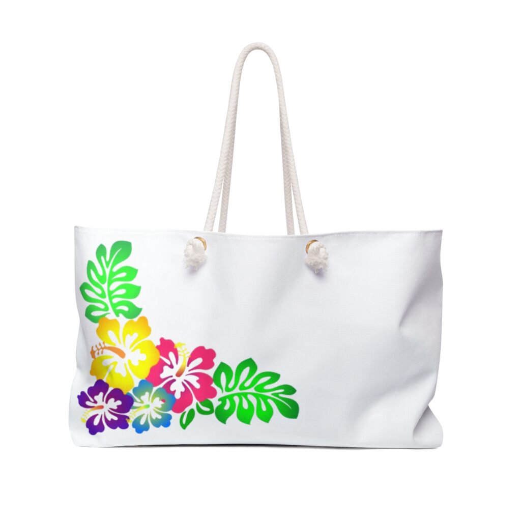 Tropical Hibiscus Weekender Bag — Floral Beach Travel Tote