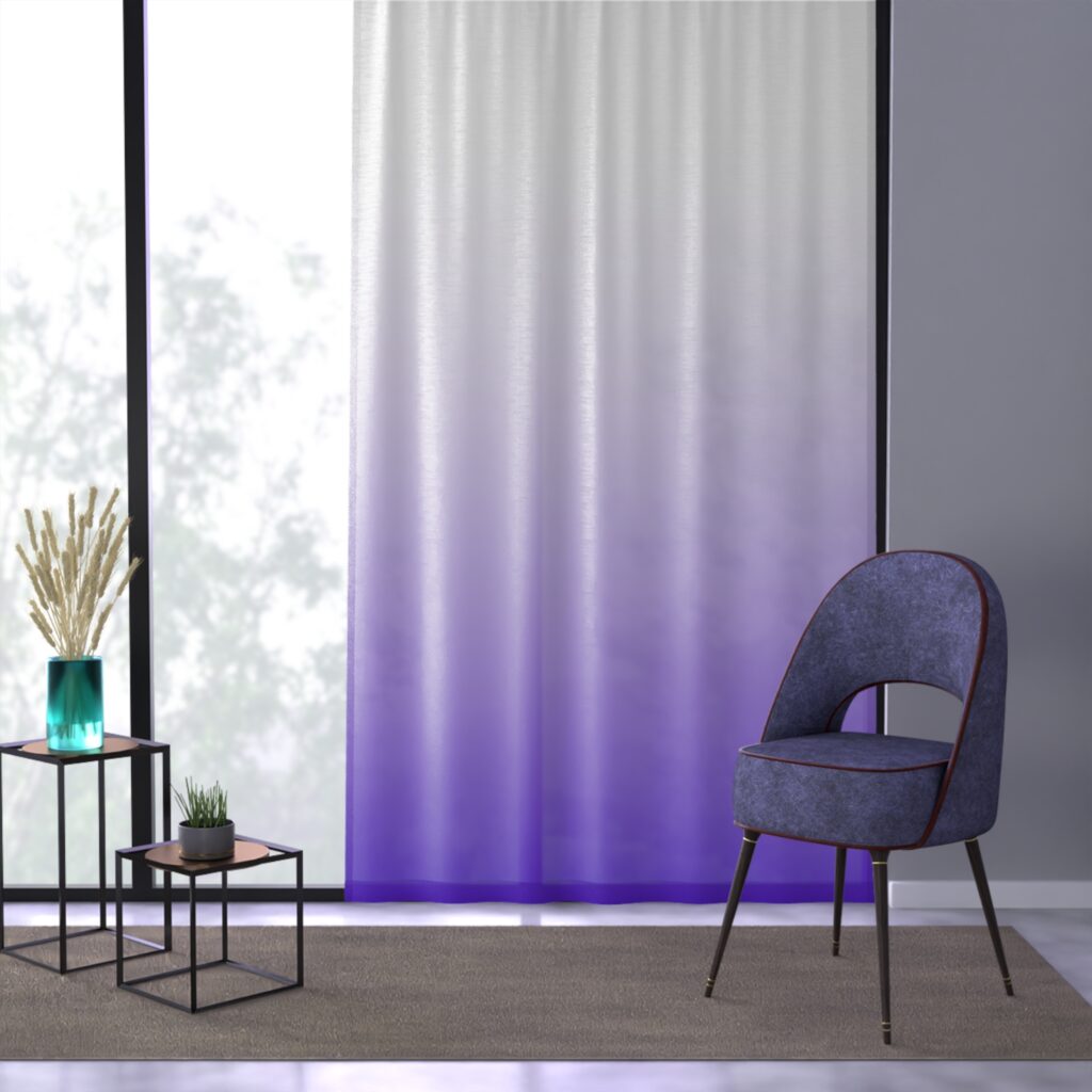 Ombre Purple Sheer Window Curtain