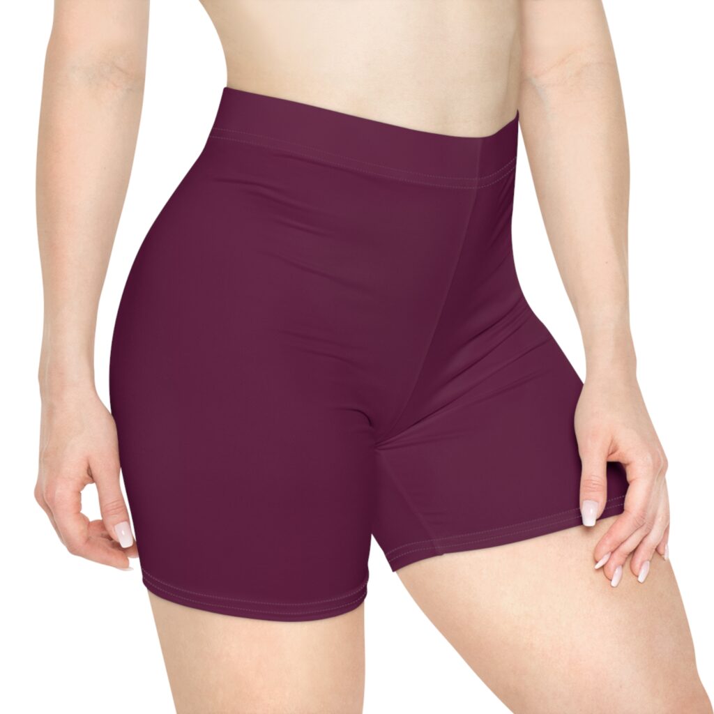 Women's Biker Shorts — Burgundy Athletic Cycling & Workout Shorts
