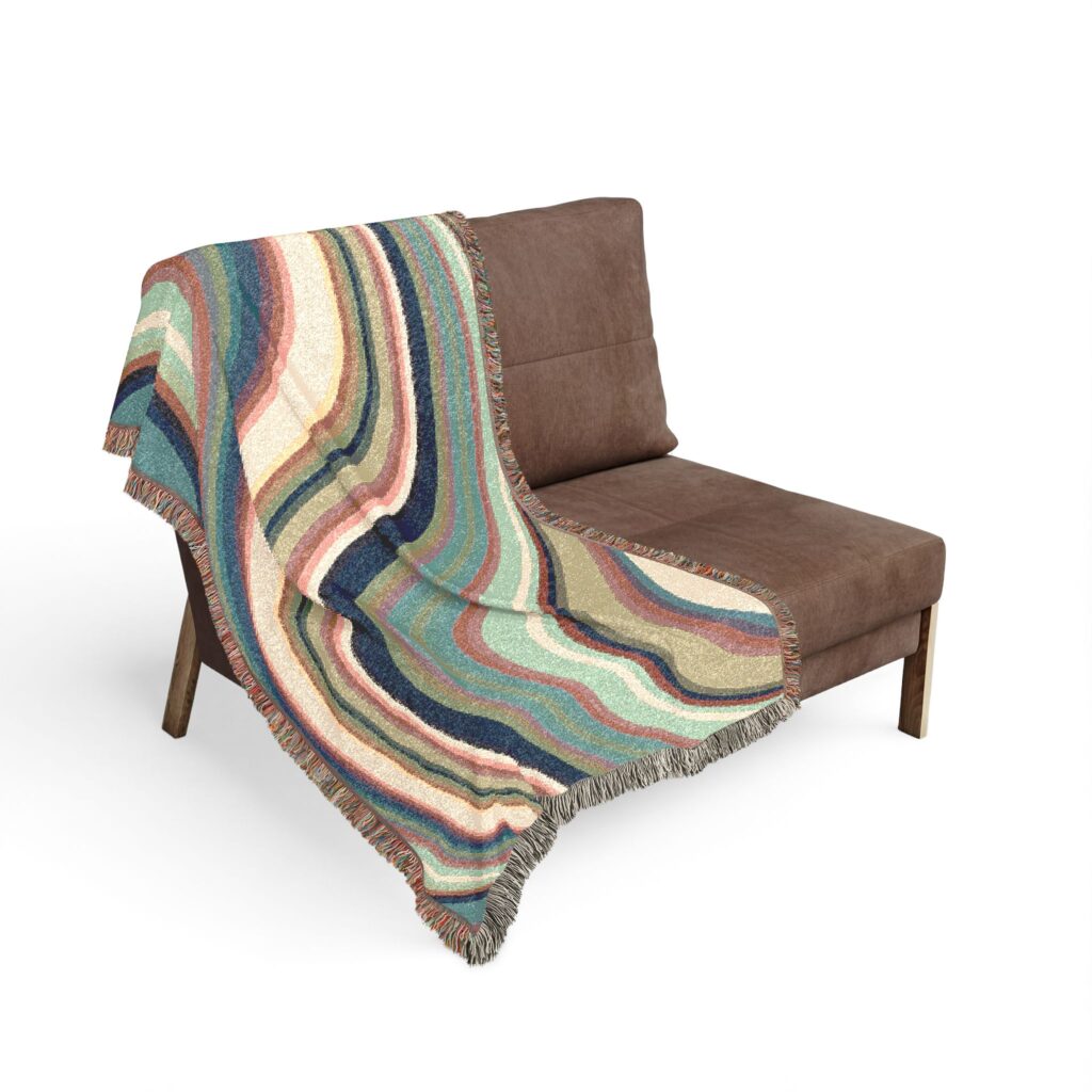 Woven Blanket — Retro Wave Abstract Throw Blanket